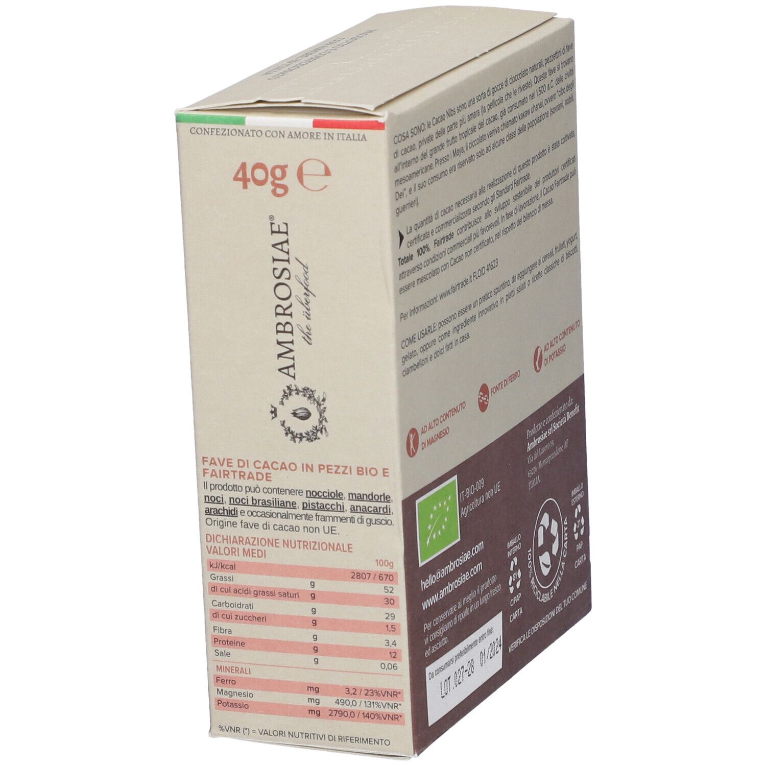 Ambrosiae Cacao Nibs 40G