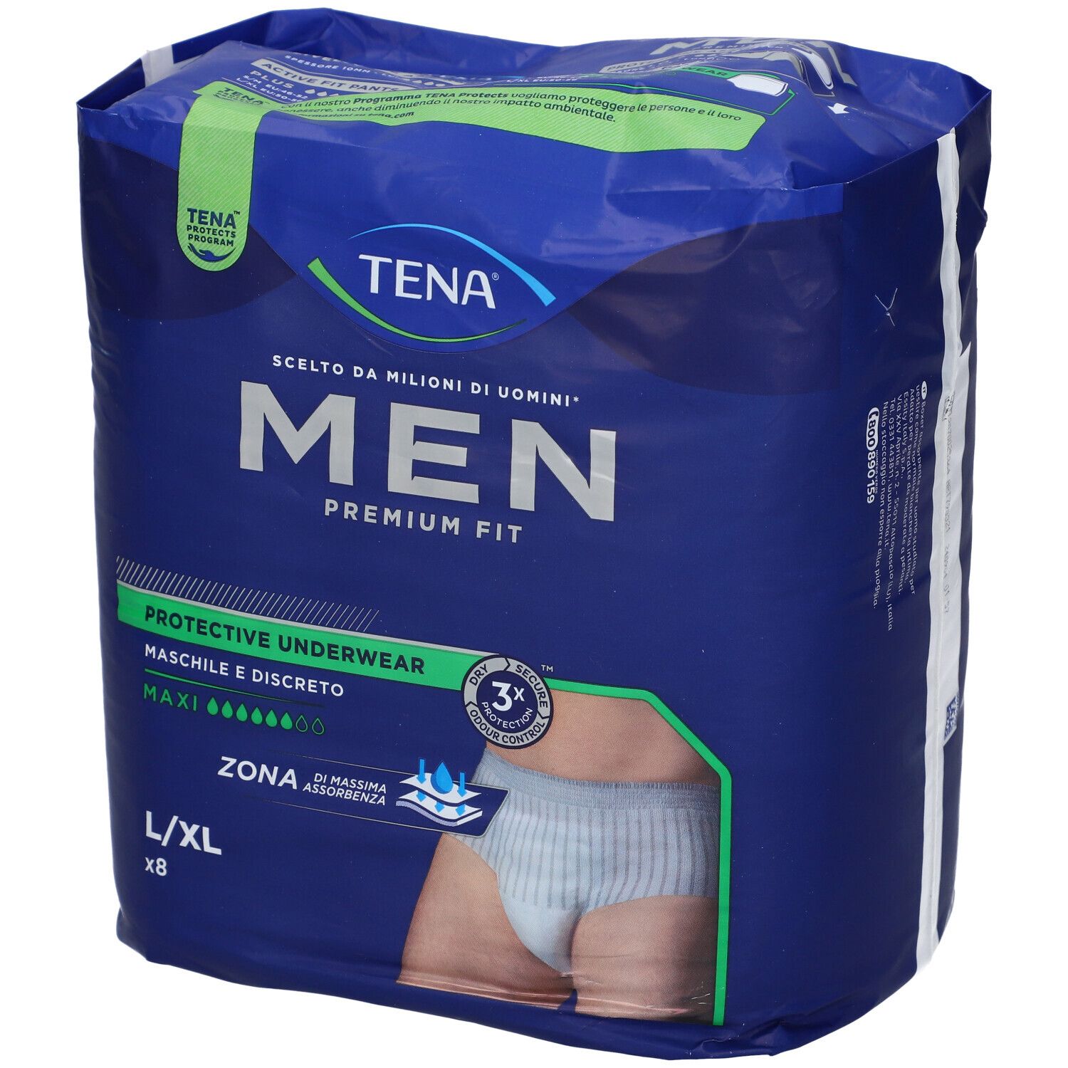 Mutandina Assorbente Maschile Tena Men Premium Fit Livello 4 L/Xl 8 Pezzi
