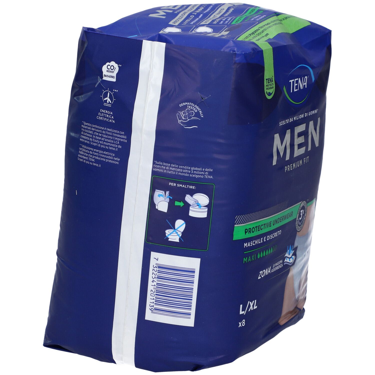 Mutandina Assorbente Maschile Tena Men Premium Fit Livello 4 L/Xl 8 Pezzi