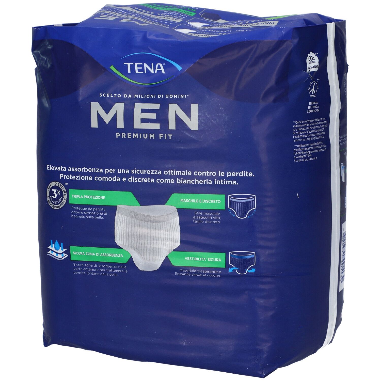 Mutandina Assorbente Maschile Tena Men Premium Fit Livello 4 L/Xl 8 Pezzi