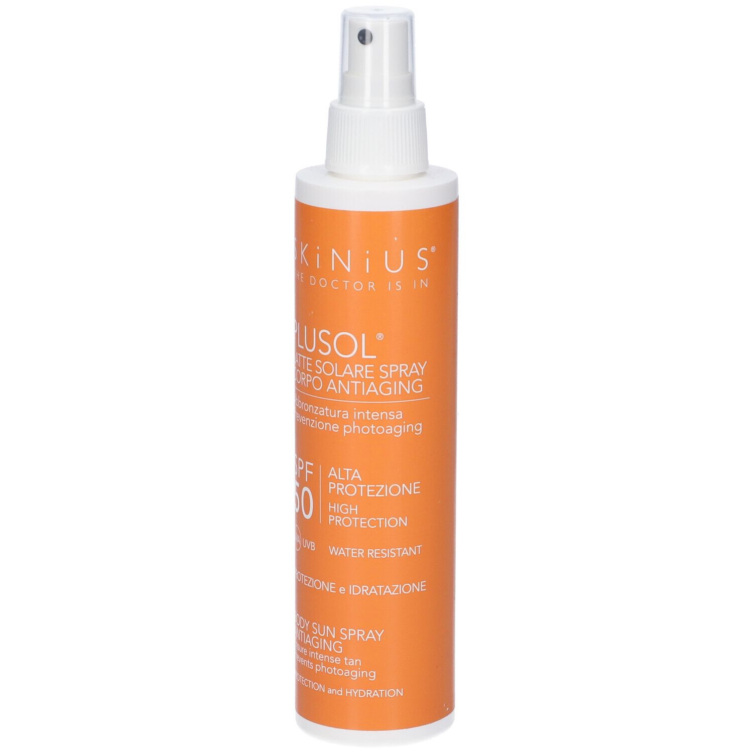 Plusol Latte Solare Spray: Spray solare con SPF 50, anti-aging, resistente all'acqua.