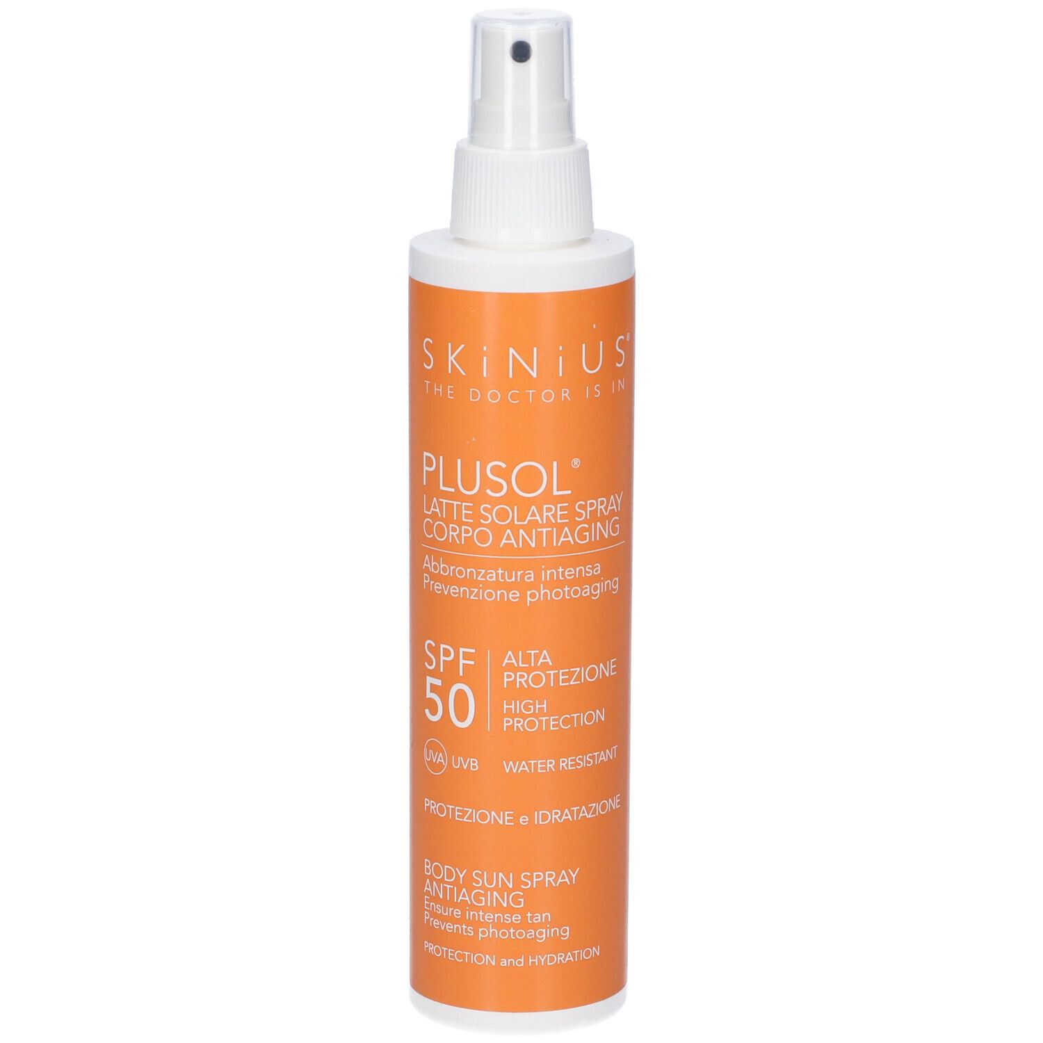 Plusol Latte Solare Spray: Spray solare con SPF 50, anti-aging, resistente all'acqua.