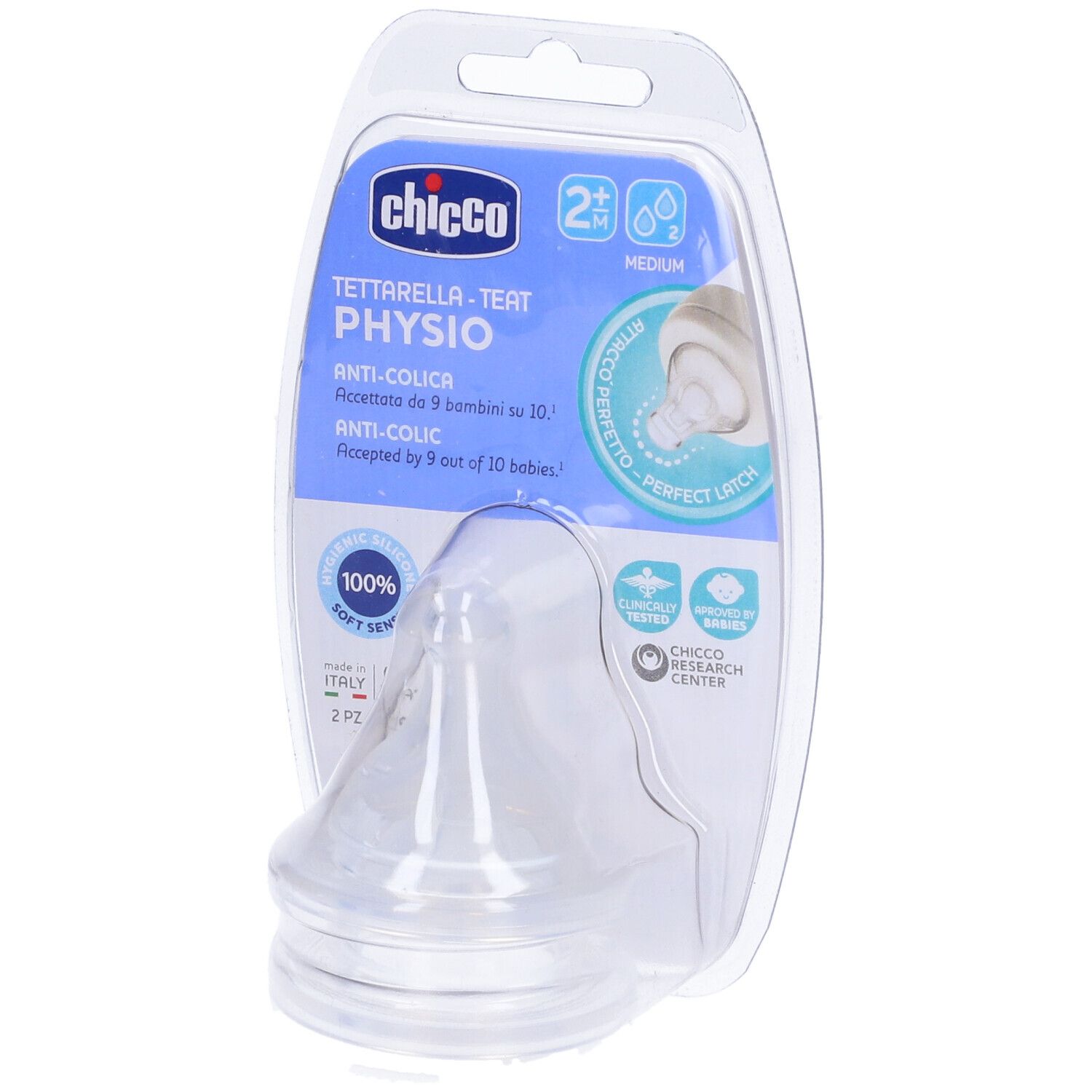 Chicco Tettarella Perfect 5 2M In Silicone 2 Fori 2 Pezzi