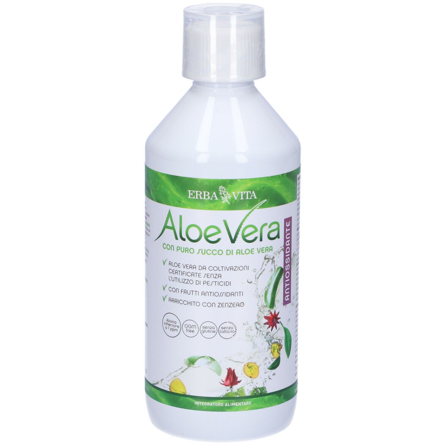 Aloe Vera Puro Succo Antiossidante 500 Ml