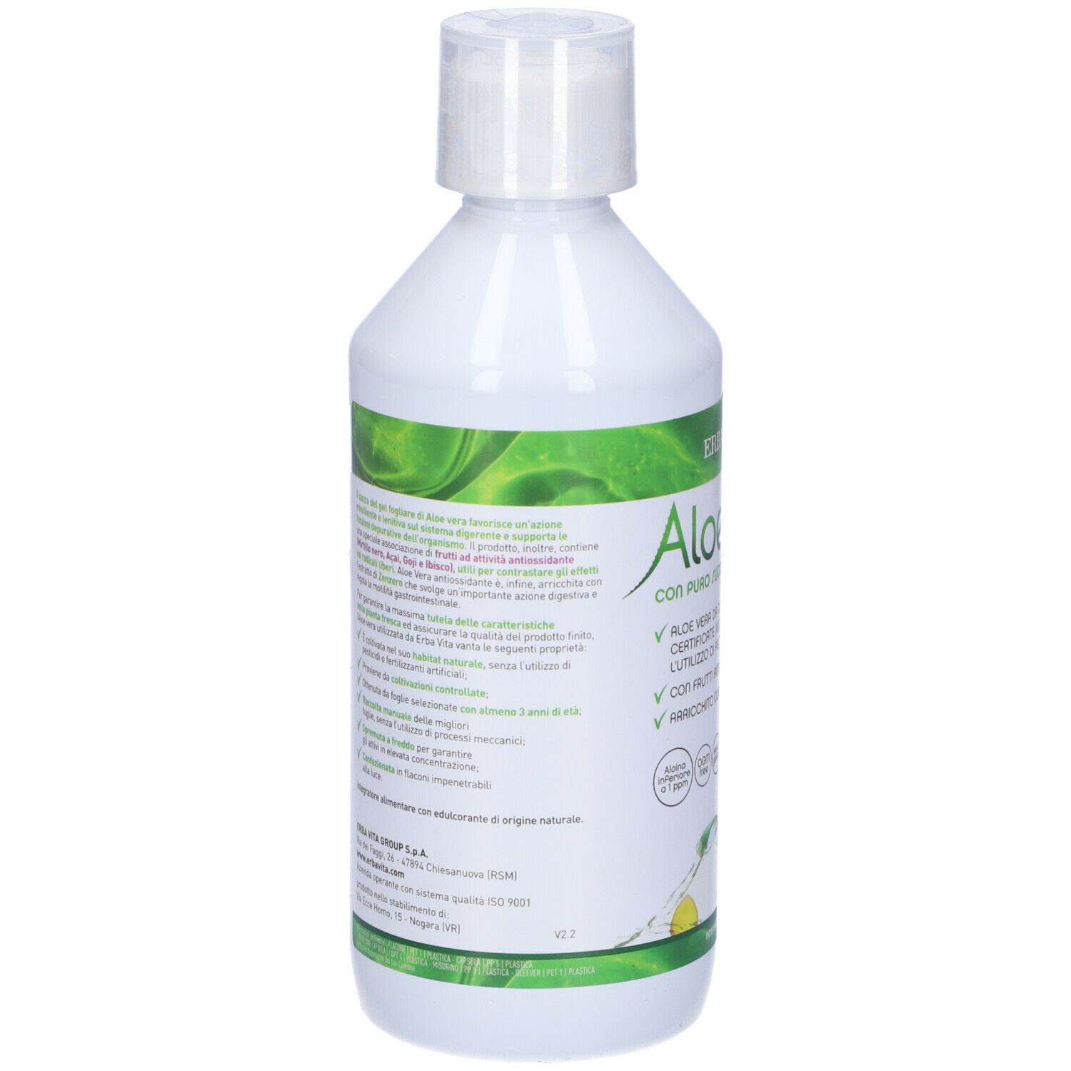 Aloe Vera Puro Succo Antiossidante 500 Ml