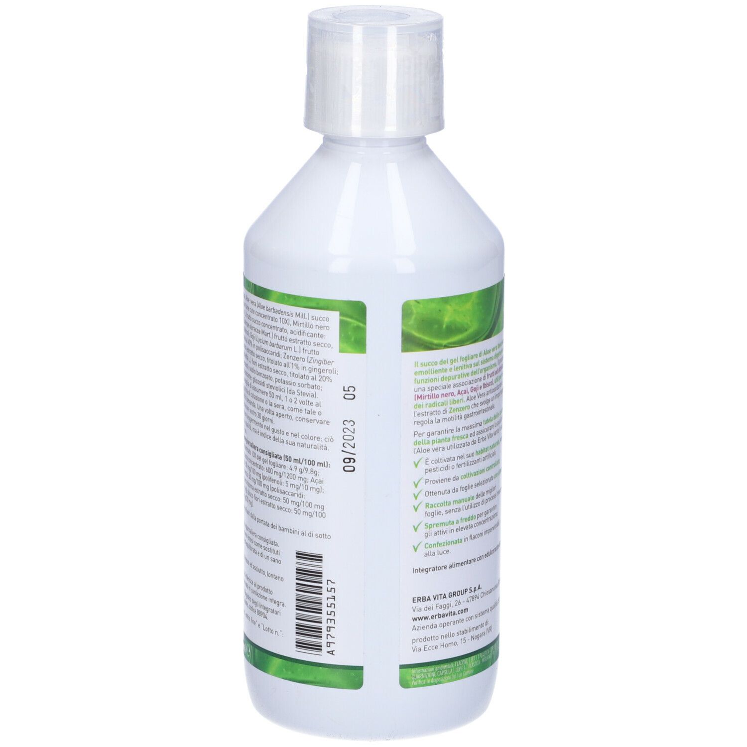 Aloe Vera Puro Succo Antiossidante 500 Ml