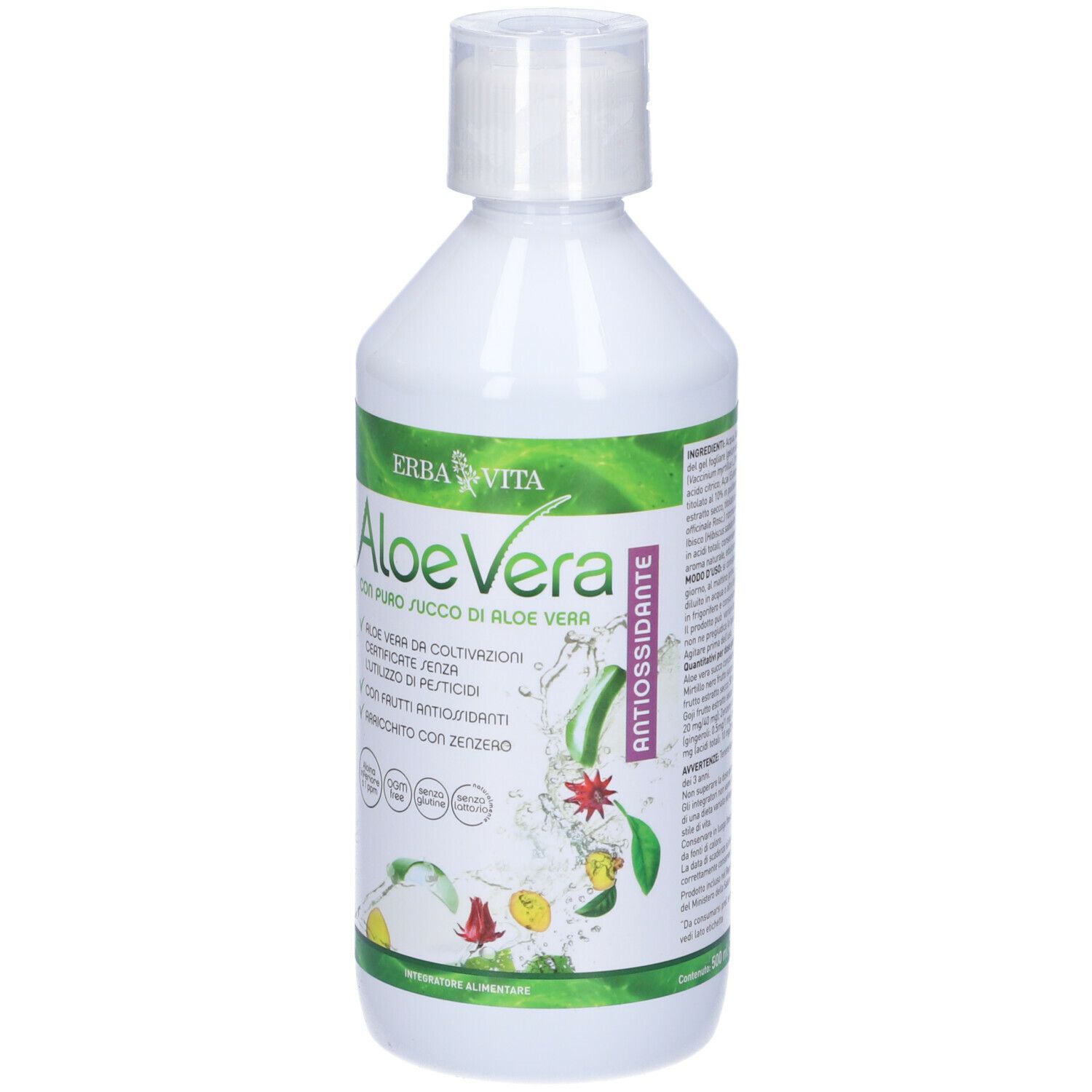 Aloe Vera Puro Succo Antiossidante 500 Ml