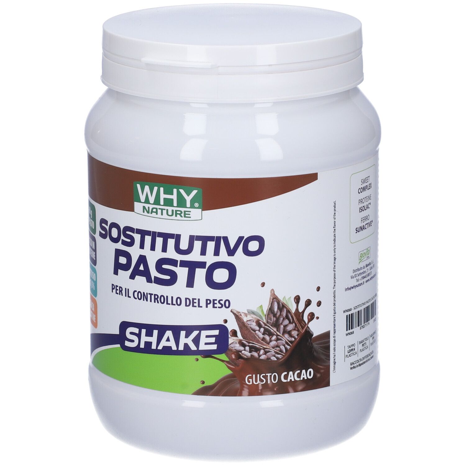 Whynature Sostitutivo Pasto Cacao 480 G