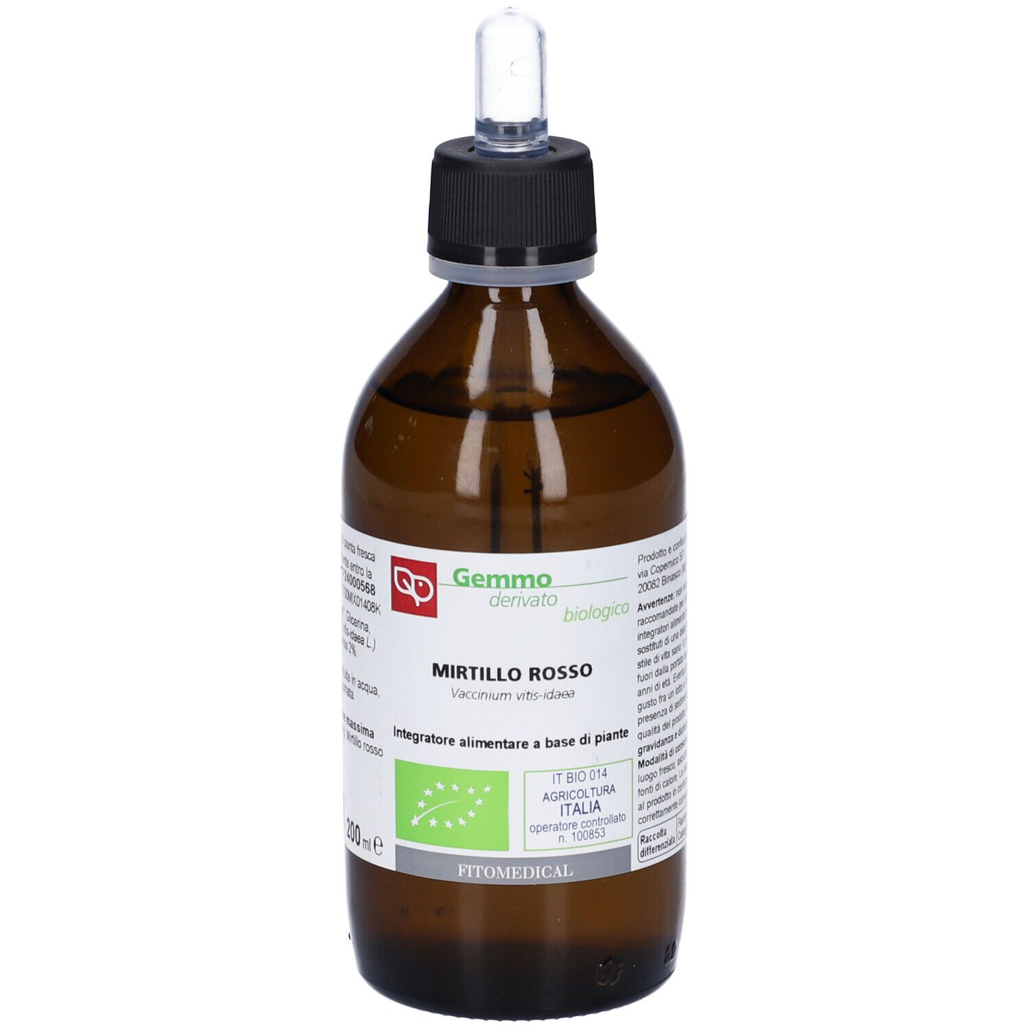 Mirtillo Rosso Macerato Glicerico 200 Ml Bio
