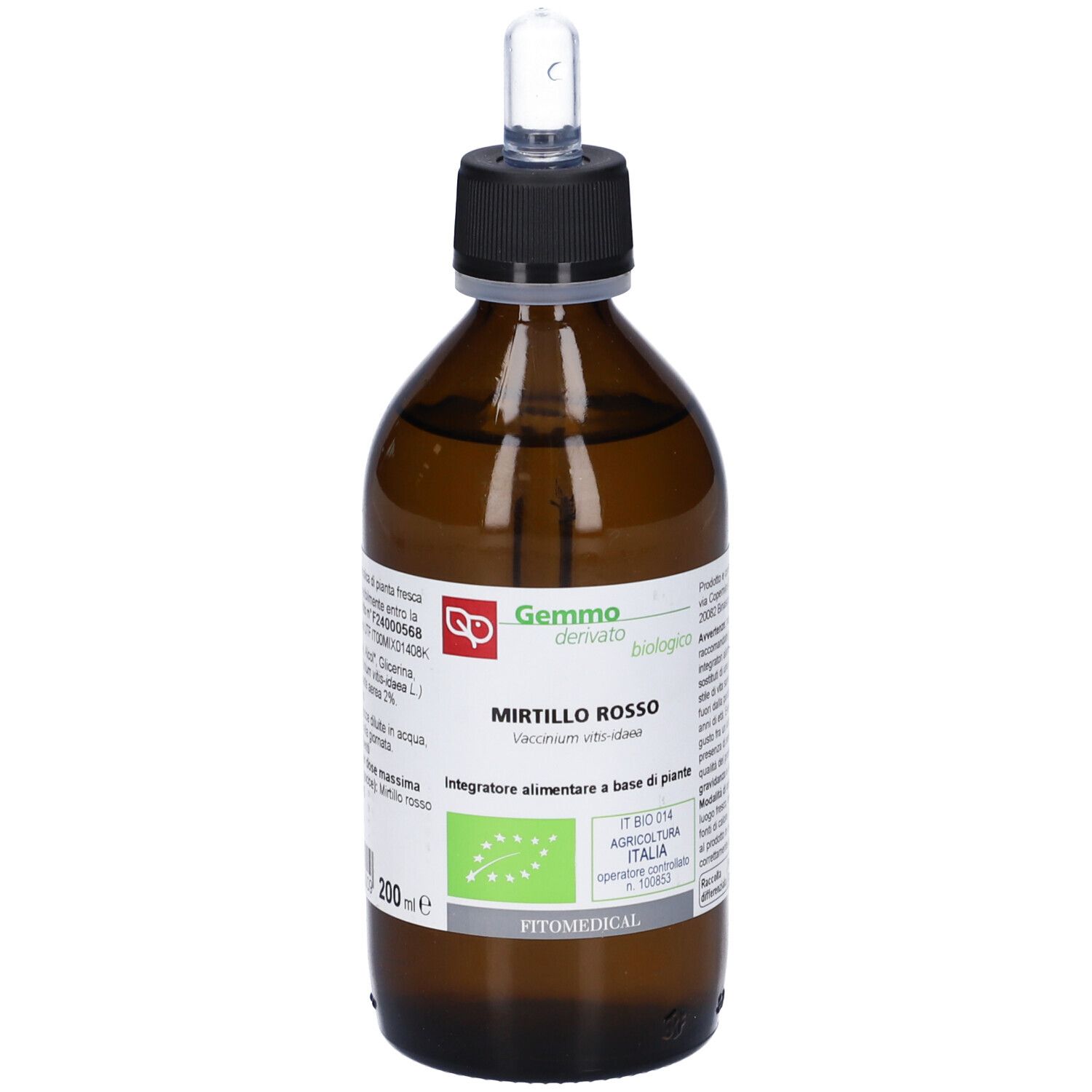 Mirtillo Rosso Macerato Glicerico 200 Ml Bio