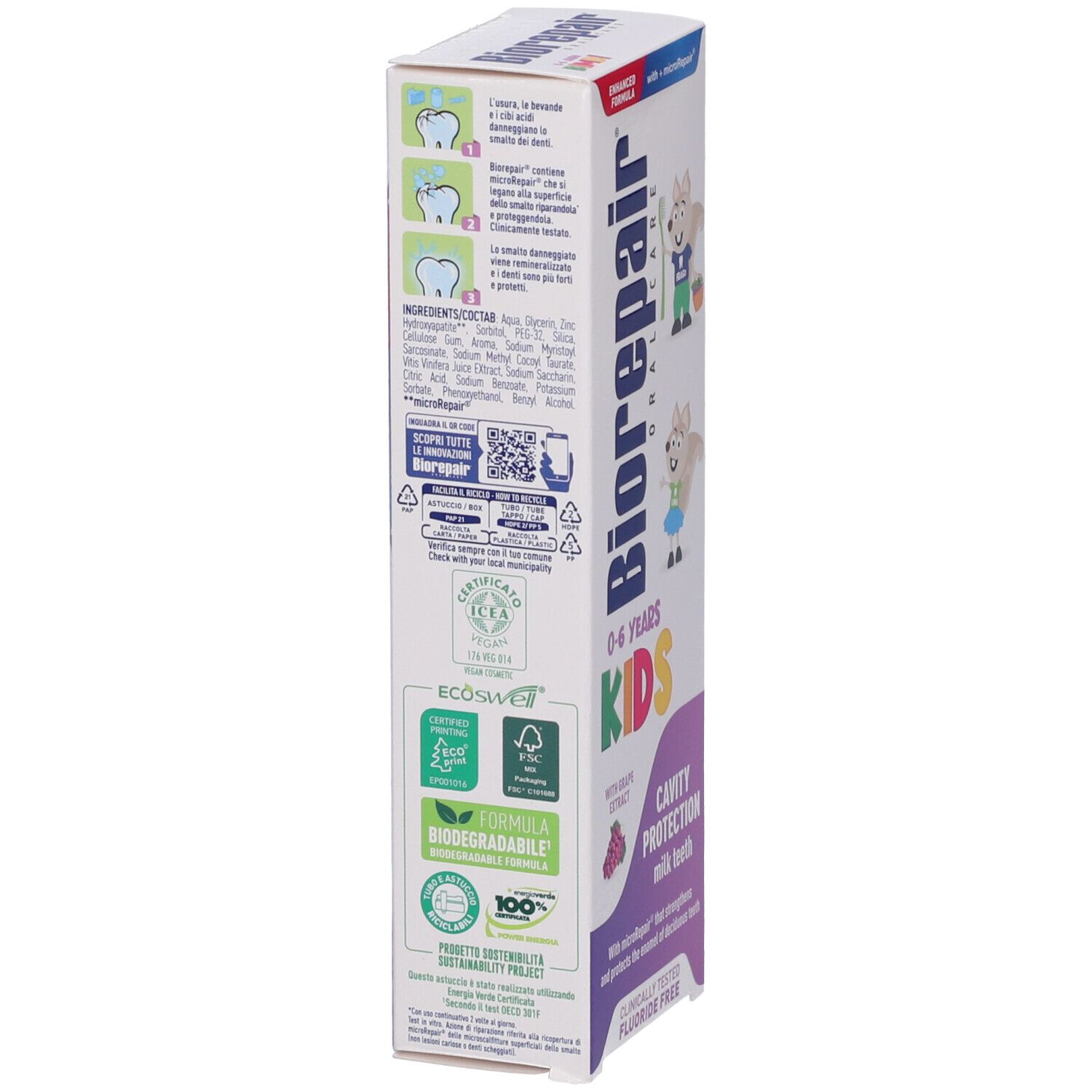 Biorepair Dentifricio Kids Uva 0/6 Anni