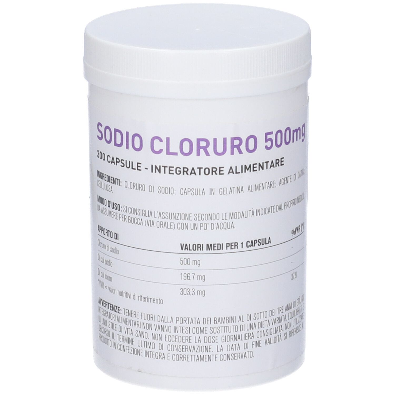 Sodio Cloruro 300 Capsule 500Mg