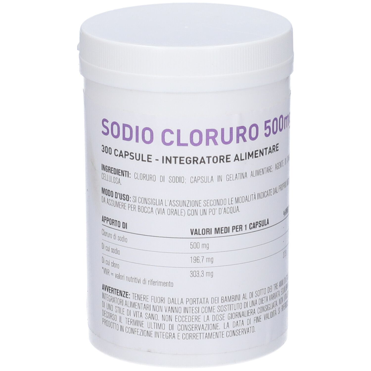 Sodio Cloruro 300 Capsule 500Mg