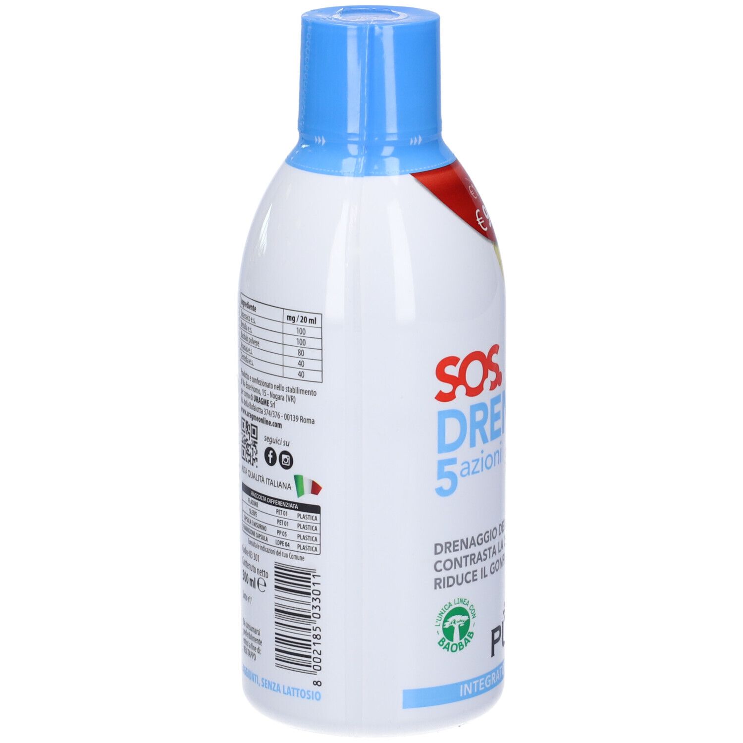 Puro Drenante 5 Azioni Con Baobab Gusto Ananas 500 Ml