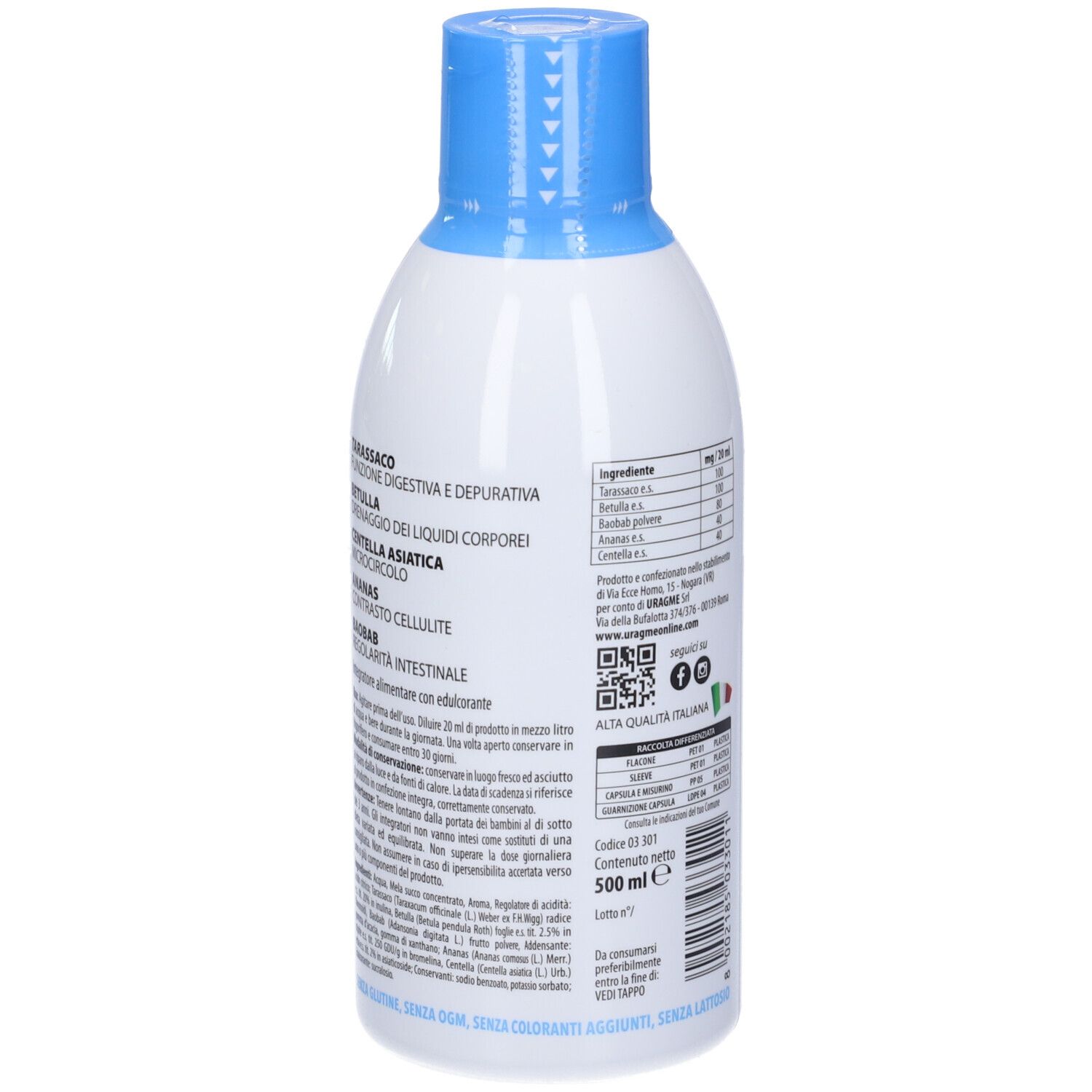 Puro Drenante 5 Azioni Con Baobab Gusto Ananas 500 Ml