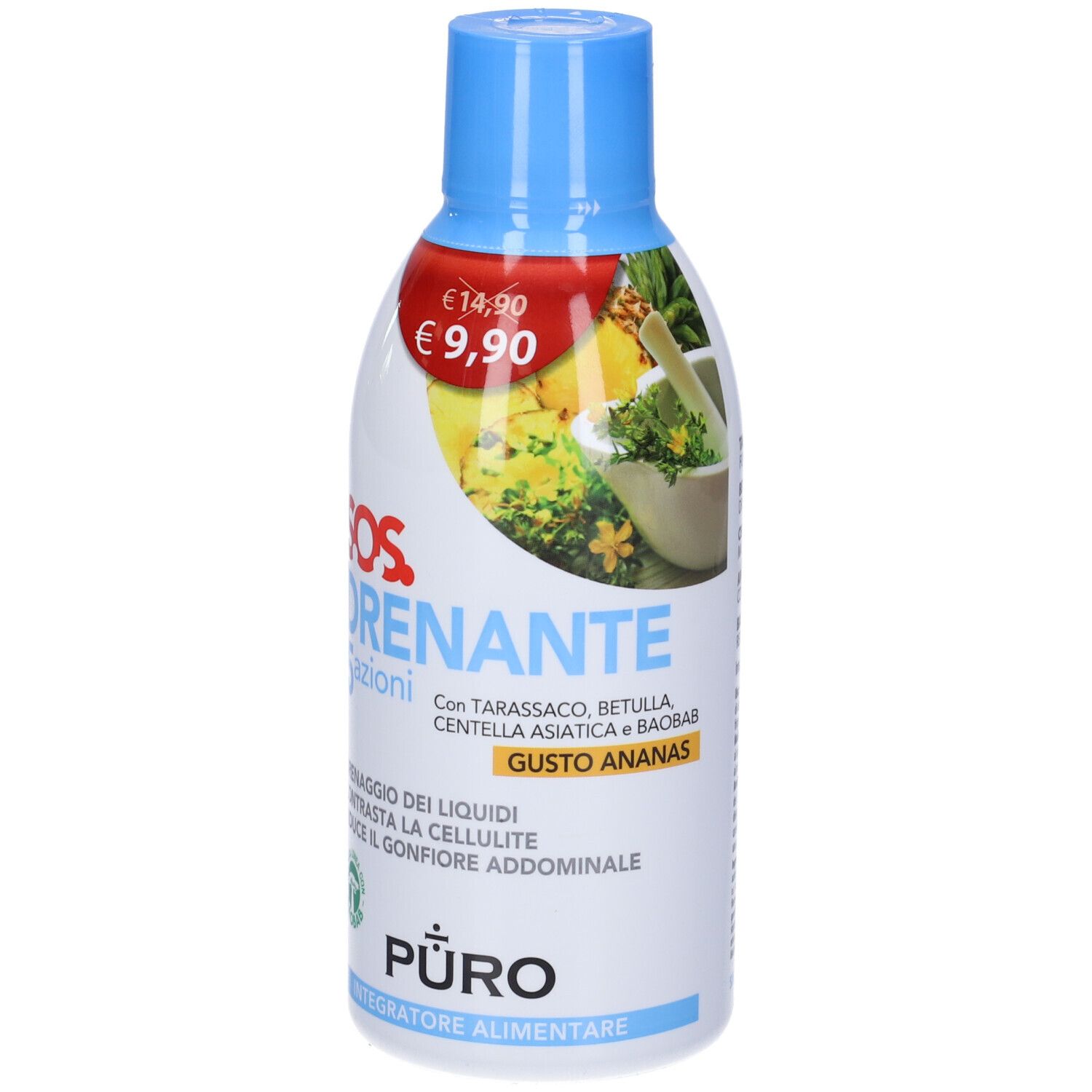 Puro Drenante 5 Azioni Con Baobab Gusto Ananas 500 Ml