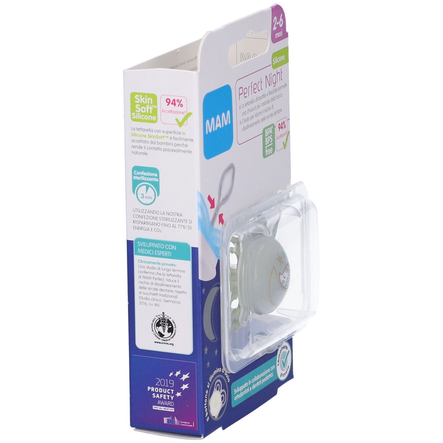 MAM Perfect Night Succhietto in Silicone 2-6 Mesi