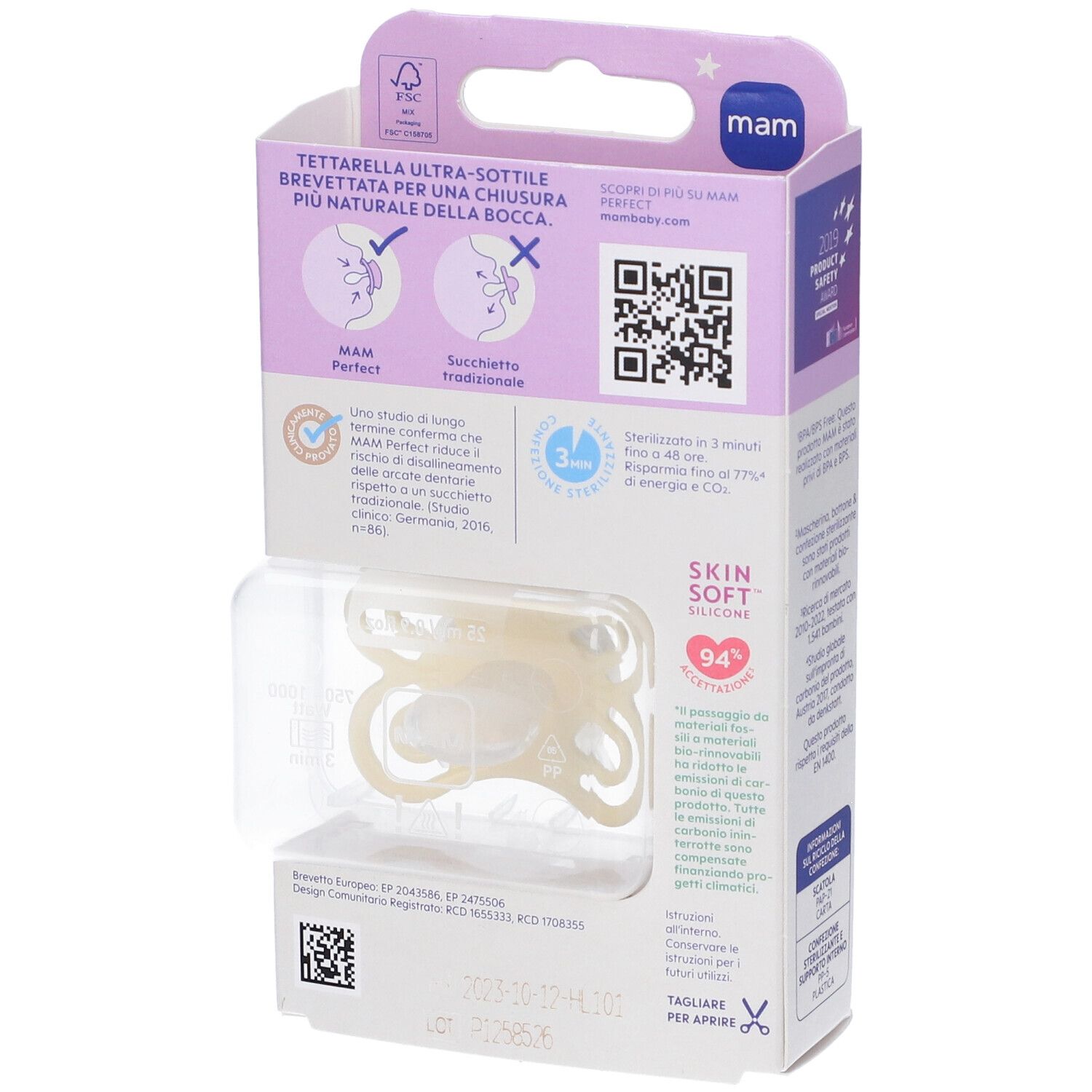 Mam Succhietto Perfect 2-6 Mesi Silicone Single Box Neutro