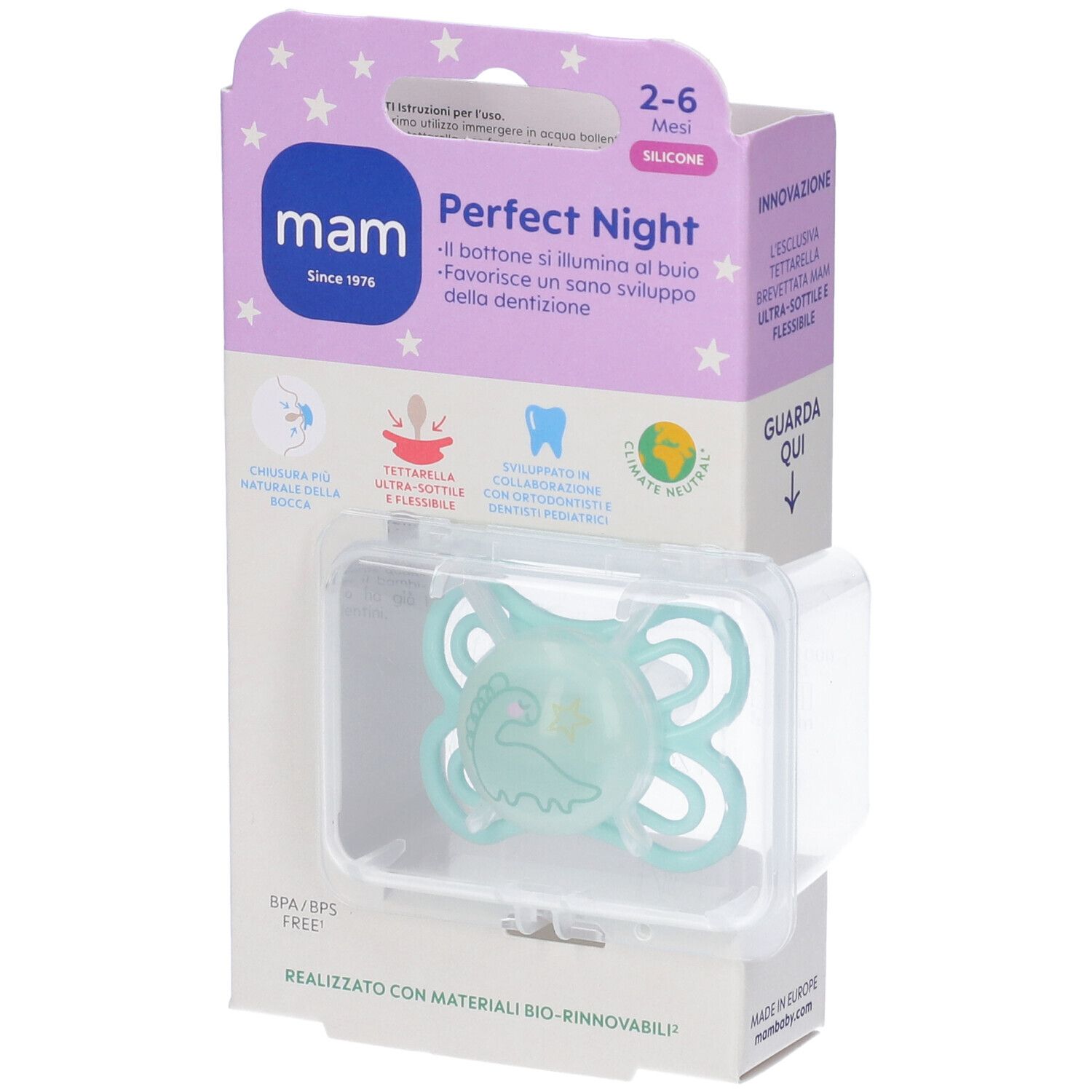 Mam Succhietto Perfect 2-6 Mesi Silicone Single Box Maschio
