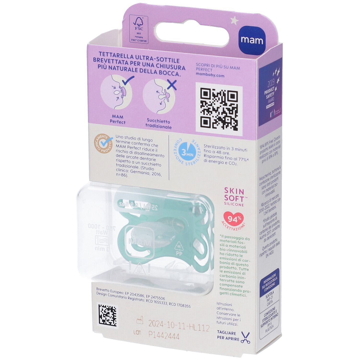 Mam Succhietto Perfect 2-6 Mesi Silicone Single Box Maschio