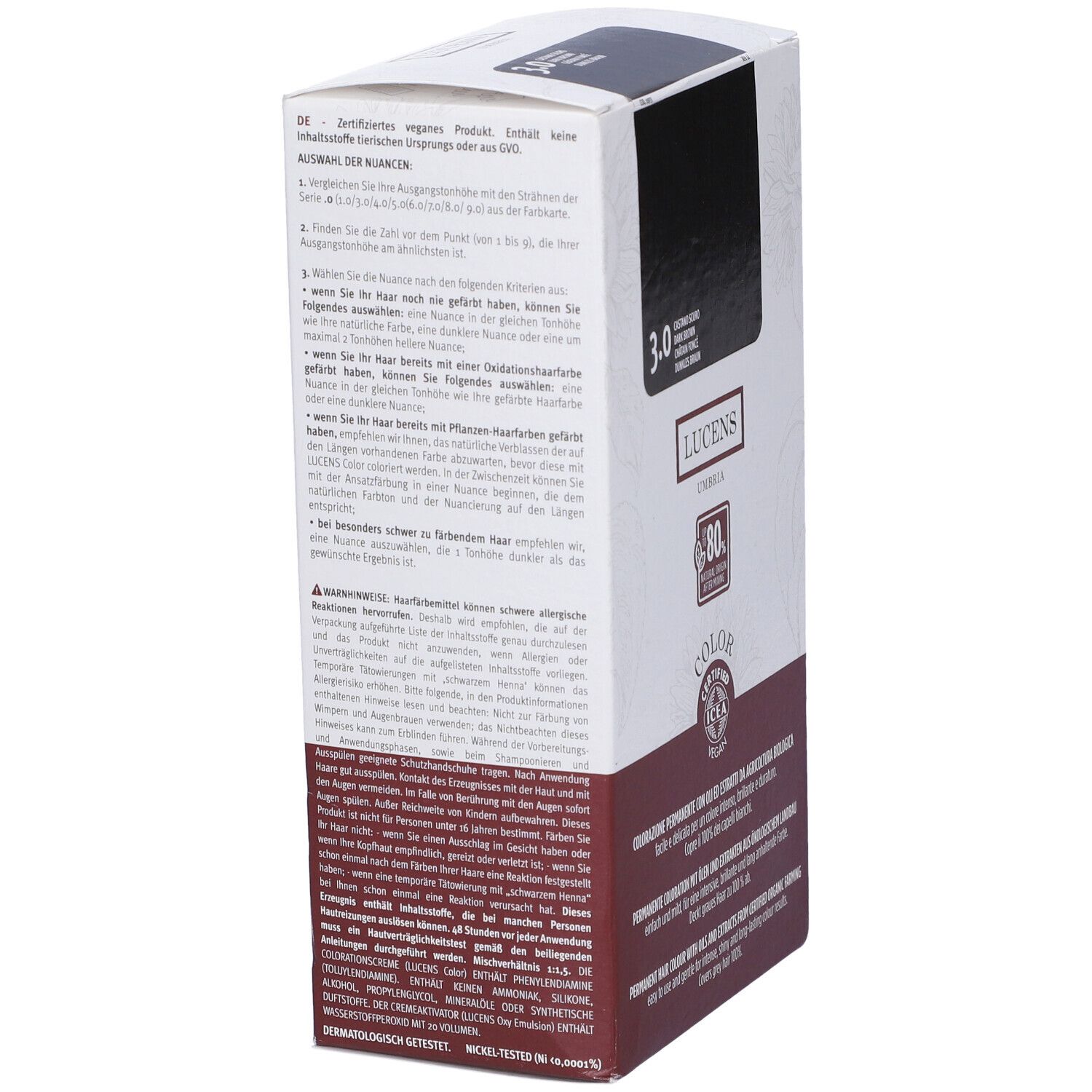 Lucens Umbria Tinta Color Lucens 3,00 Castano Scuro 135 Ml