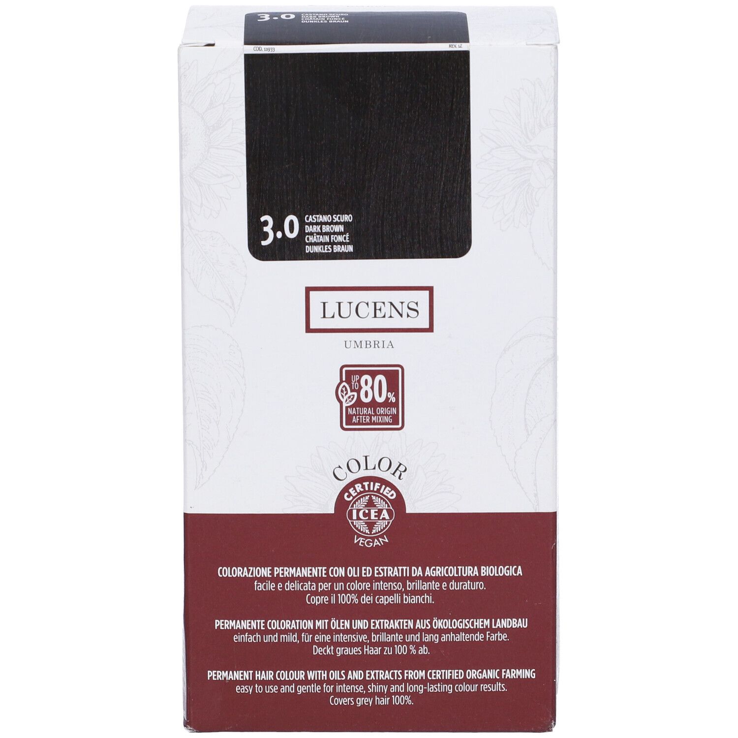 Lucens Umbria Tinta Color Lucens 3,00 Castano Scuro 135 Ml