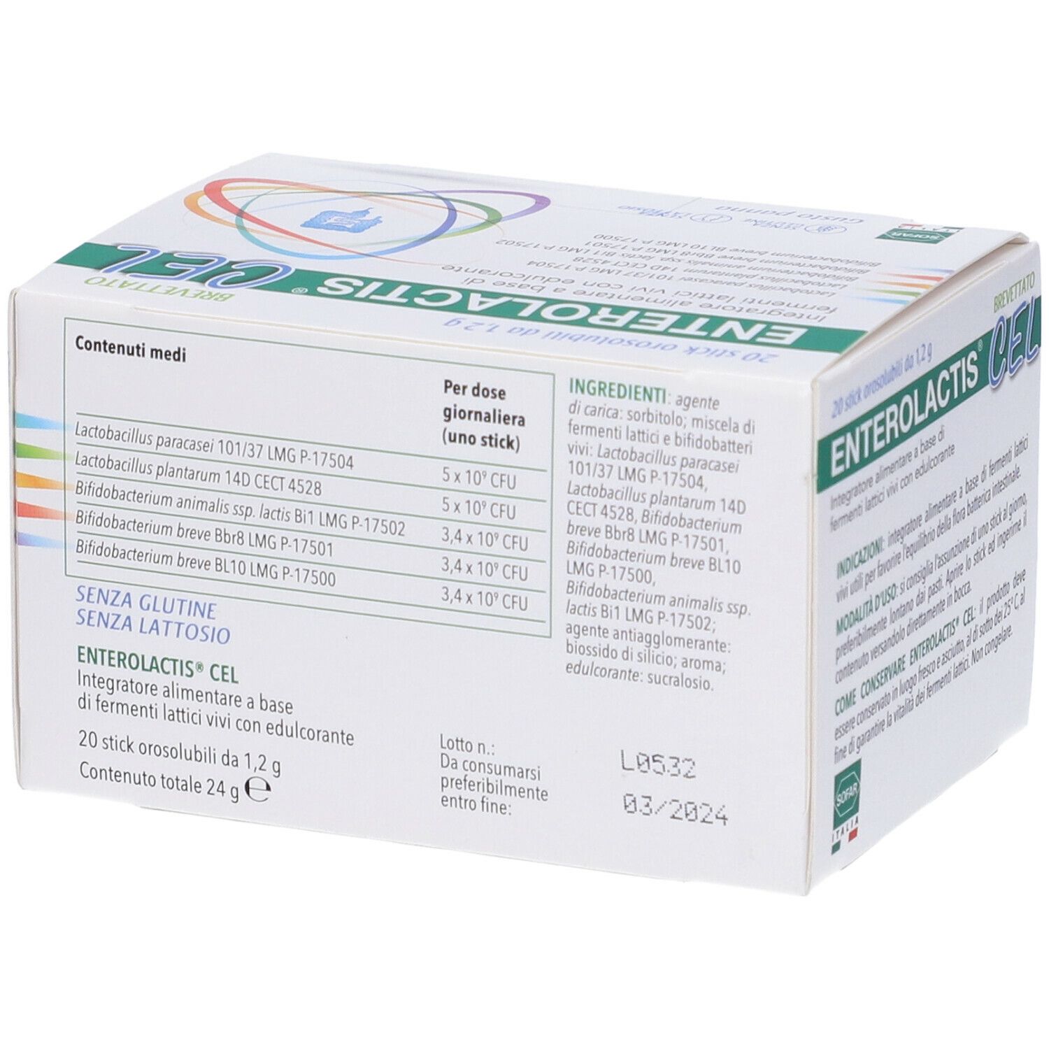 ENTEROLACTIS CEL 20STICK OROS