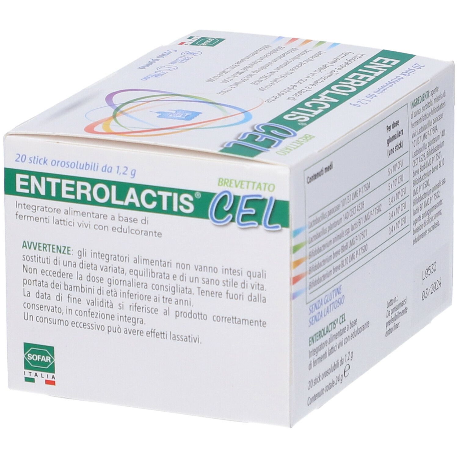 ENTEROLACTIS CEL 20STICK OROS