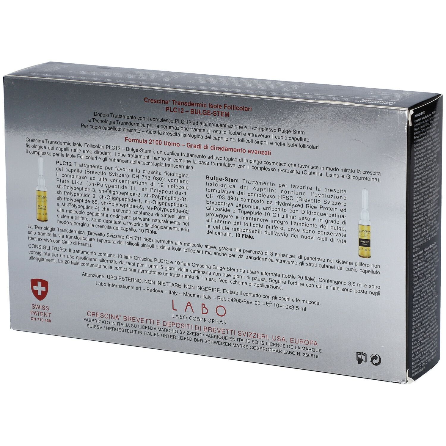 CRESCINA® Transdermic Isole Follicolari PLC12 Bulge-Stem 2100 Uomo