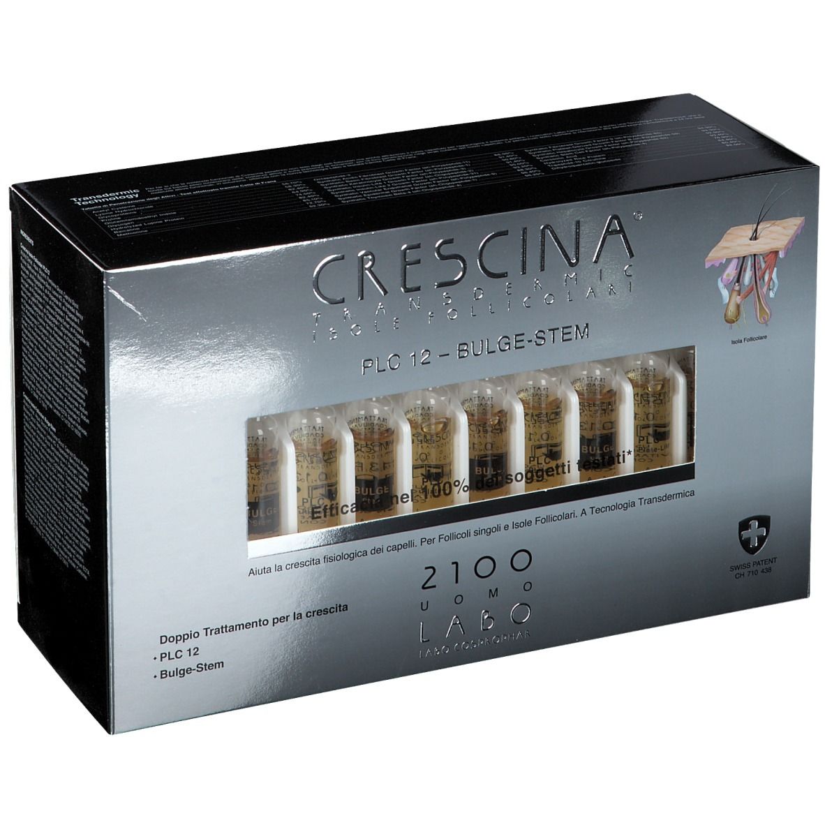 CRESCINA® Transdermic Isole Follicolari PLC12 Bulge-Stem 2100 Uomo
