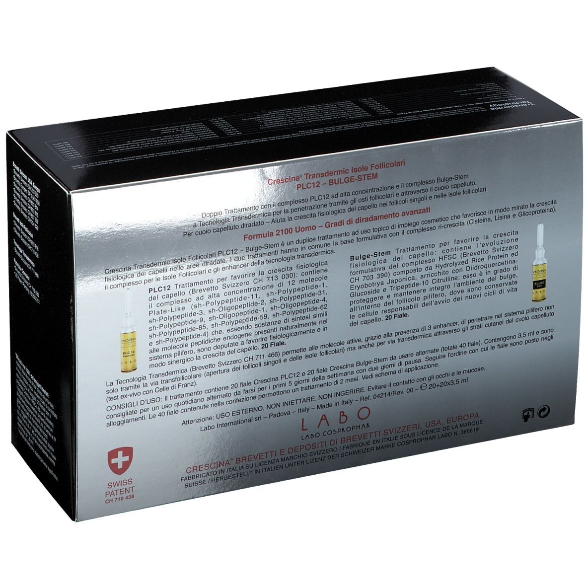 CRESCINA® Transdermic Isole Follicolari PLC12 Bulge-Stem 2100 Uomo