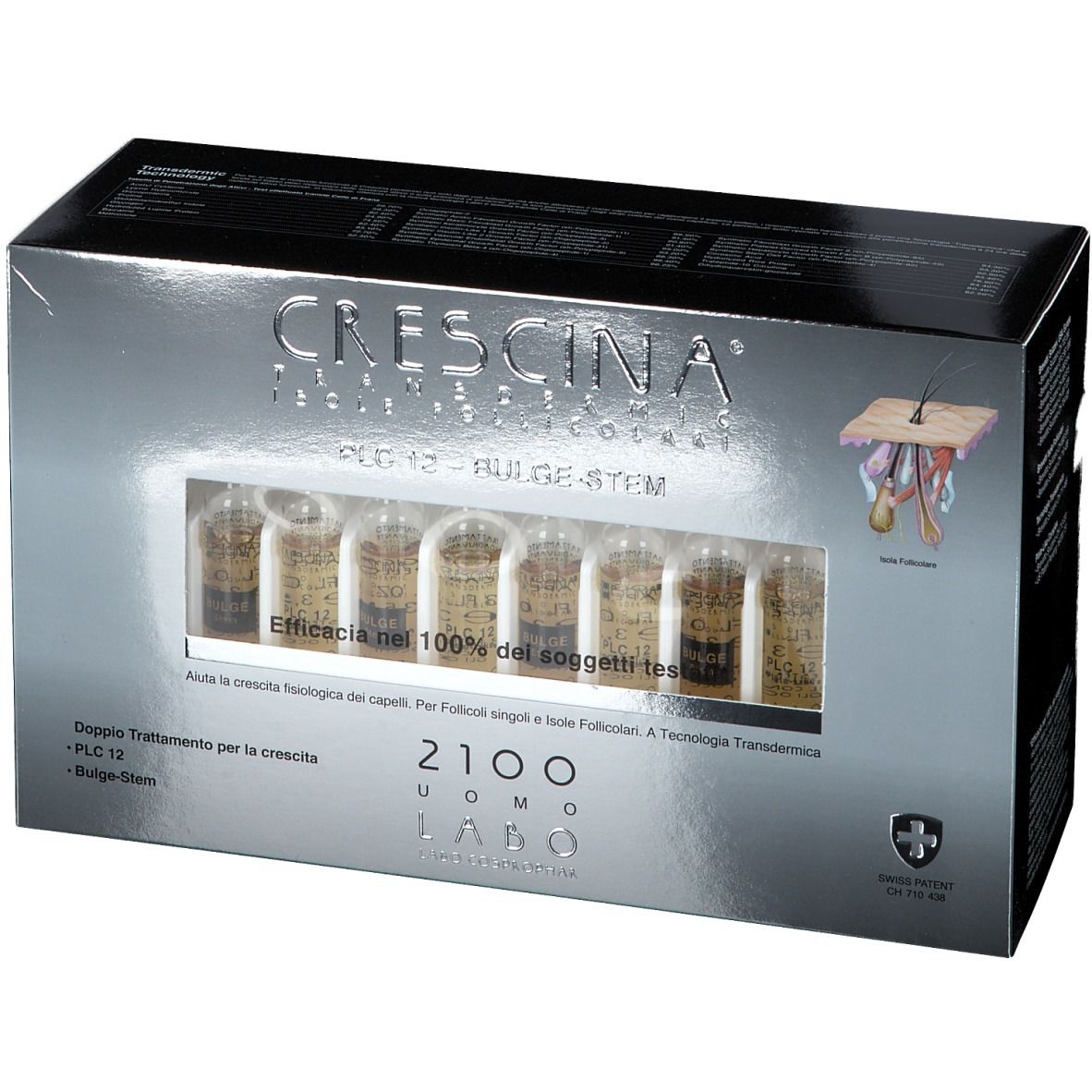 CRESCINA® Transdermic Isole Follicolari PLC12 Bulge-Stem 2100 Uomo