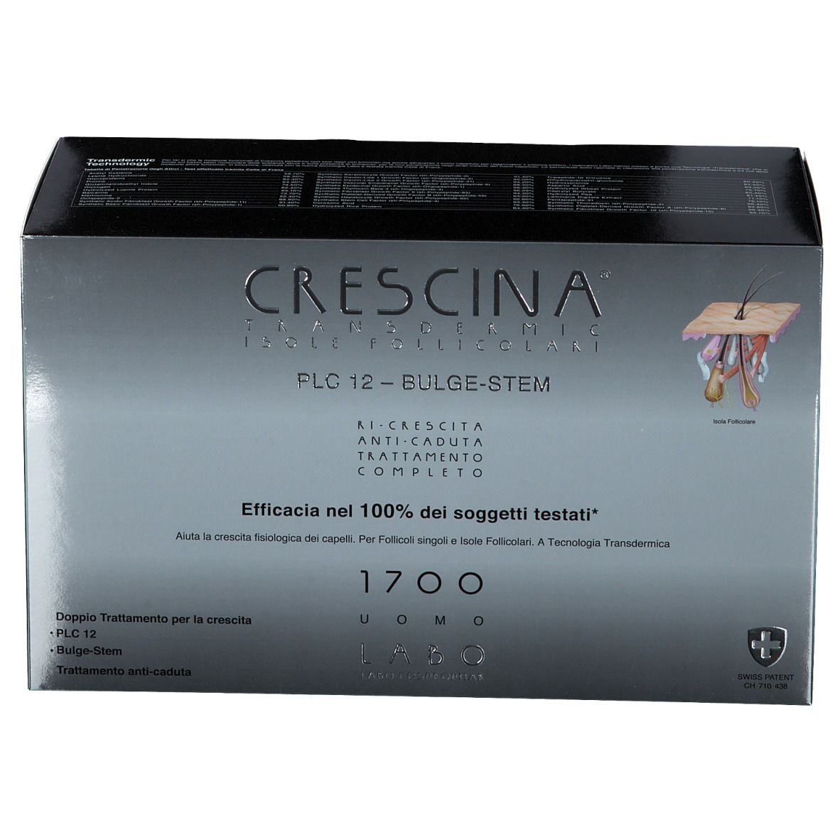 CRESCINA® Transdermic Isole Follicolari PLC12 Bulge-Stem 1700 Uomo