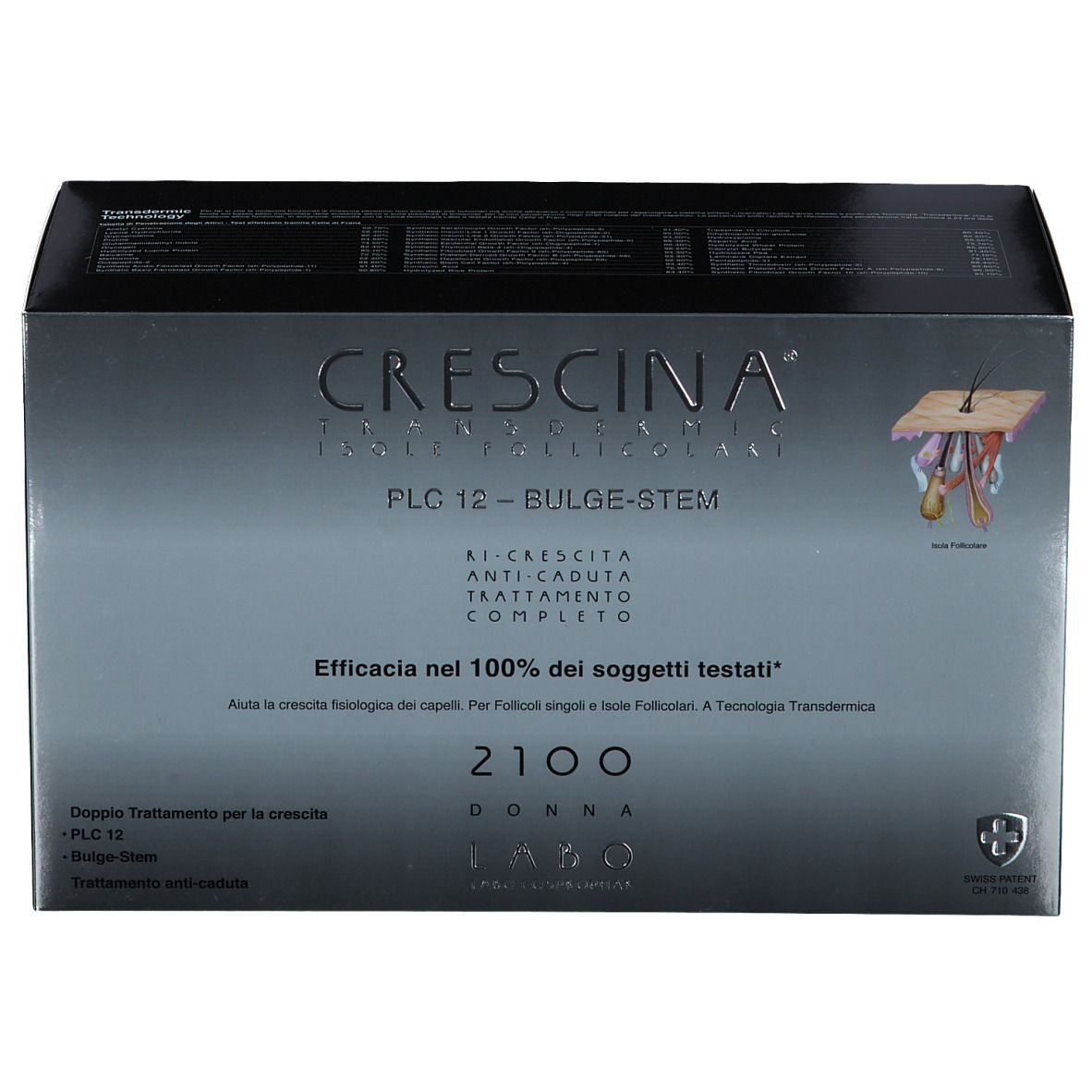 CRESCINA® Transdermic Isole Follicolari PLC12 Bulge-Stem 2100 Donna
