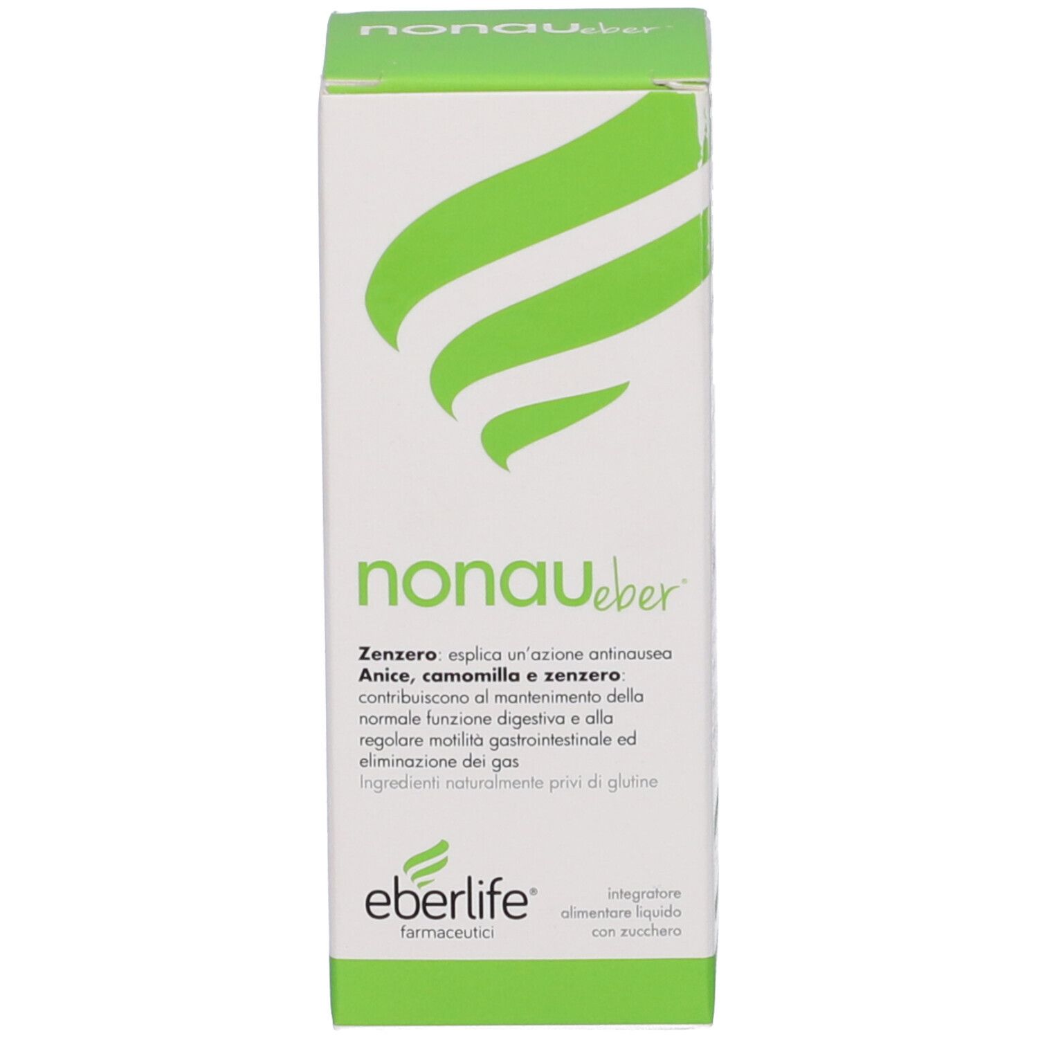 Scatola alta bianca con logo verde e testo. Informazioni sul prodotto sulla confezione.