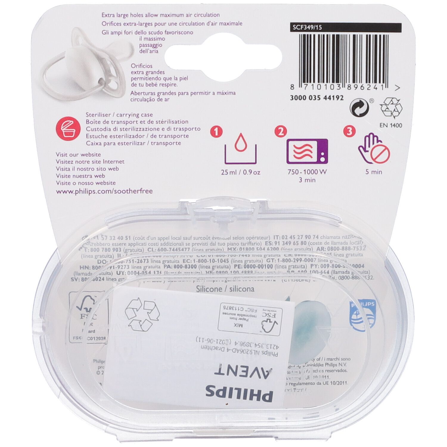 Avent Succhietti Ultra Air 18M+ Femmina Giraffa-Riccio 2 Pezzi