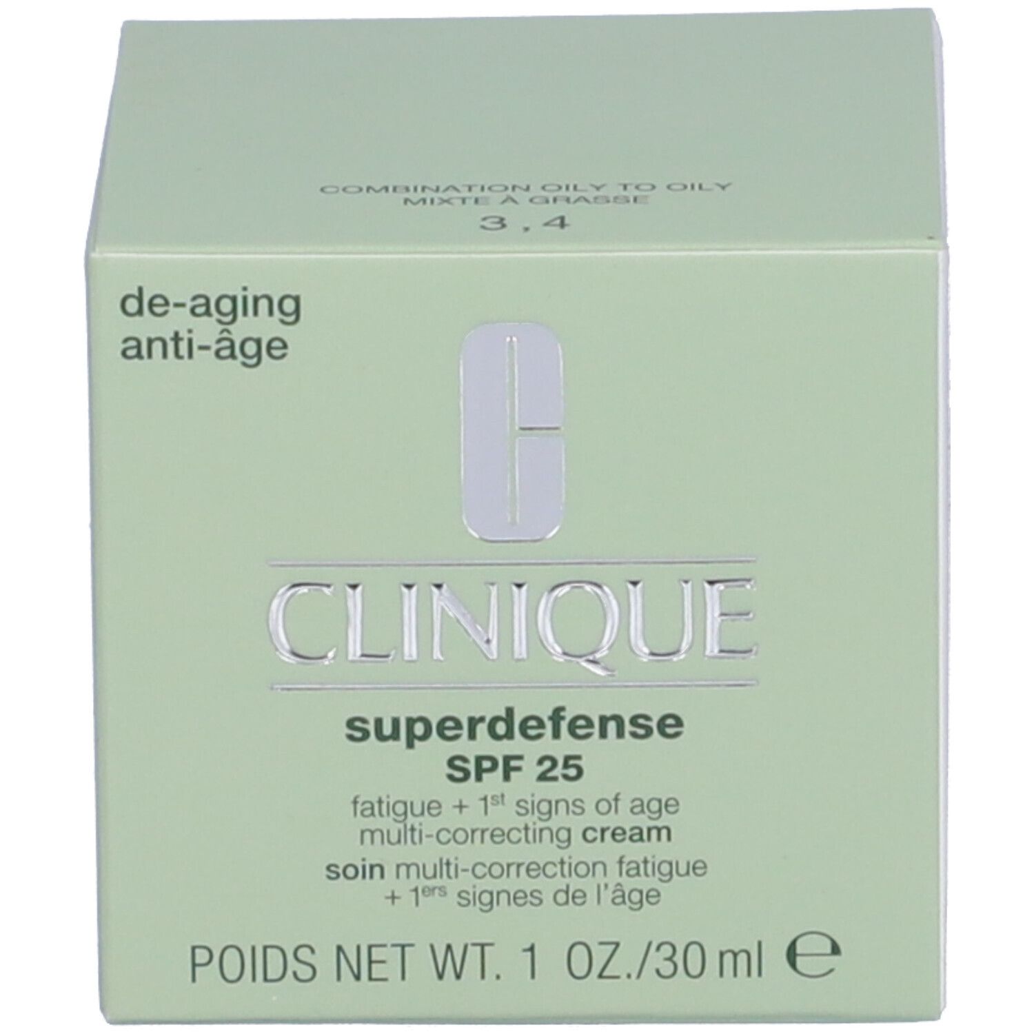 Clinique Superdefense SPF 25 Trattamento Multi-Correttivo Fatica + Primi Segni dell'Età - Crema idratante da giorno - Pelle da mista a grassa