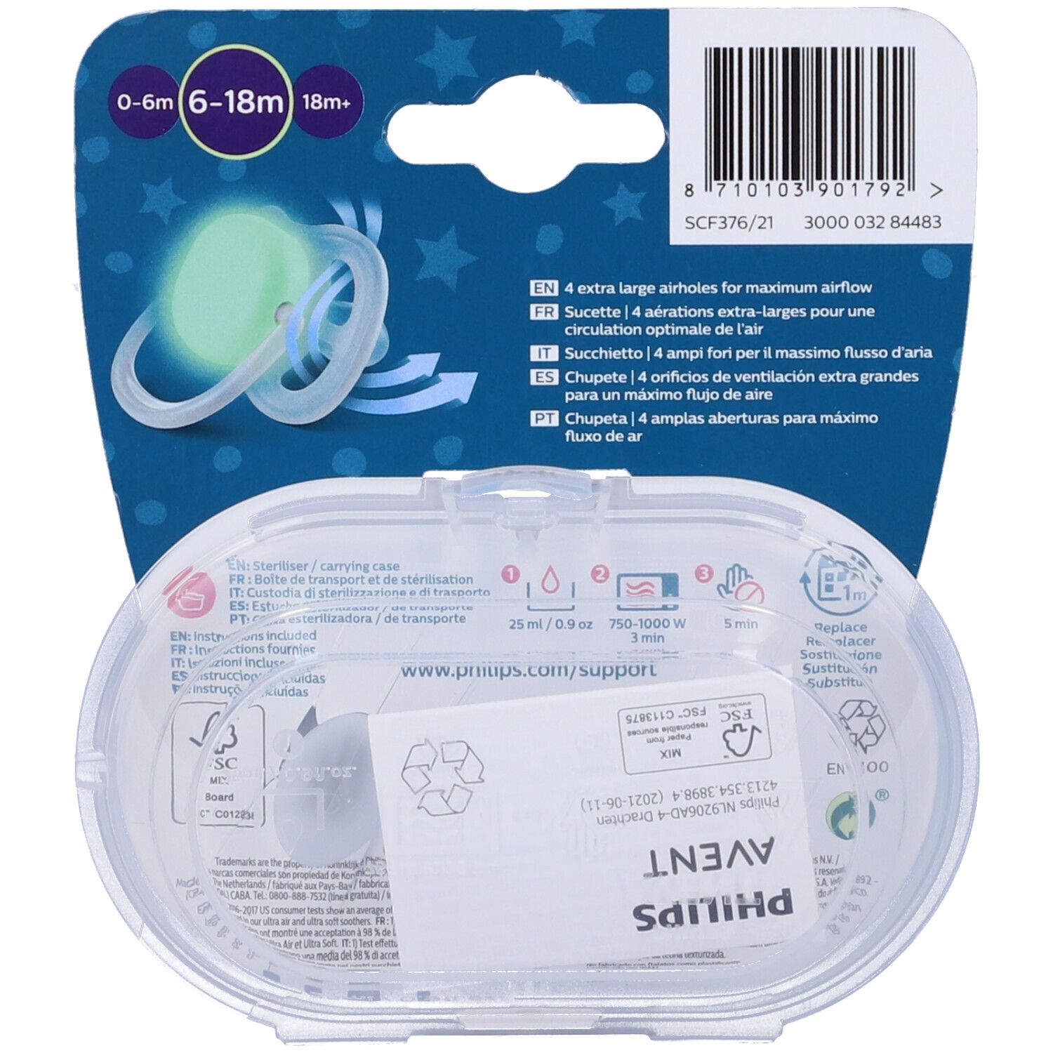 Avent Succhietto U Air N6-18M Mas2P