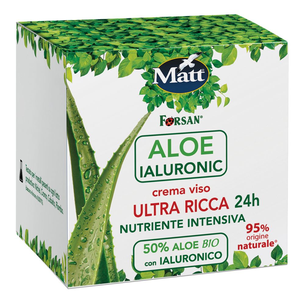 Matt Aloe Ialuronico crema viso Ultra Ricca 24h, 50ml.