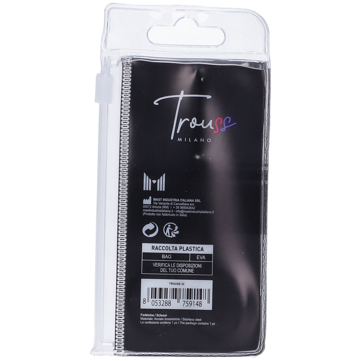 Trouss 32 Forbici Per Unghie A Punta Media Curva In Acciaio Inossidabile Colore Argento