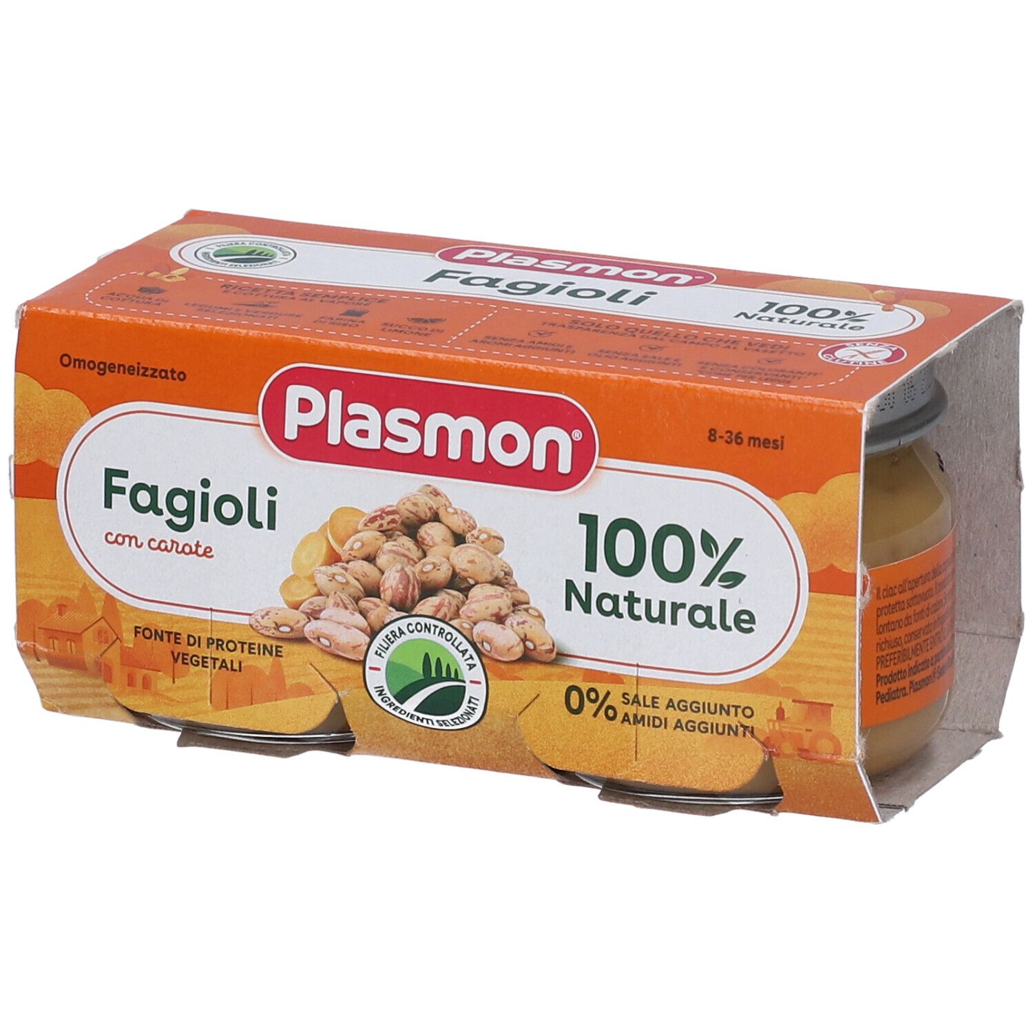 Plasmon Omogeneizzato Fagioli Borlotti E Carote 2X80 G
