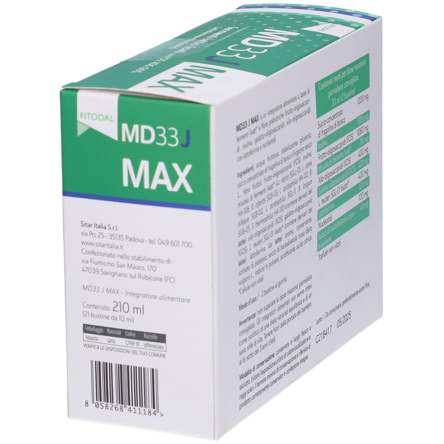 Md33 Junior Max 21 Bustine Da 10 Ml Fitodal