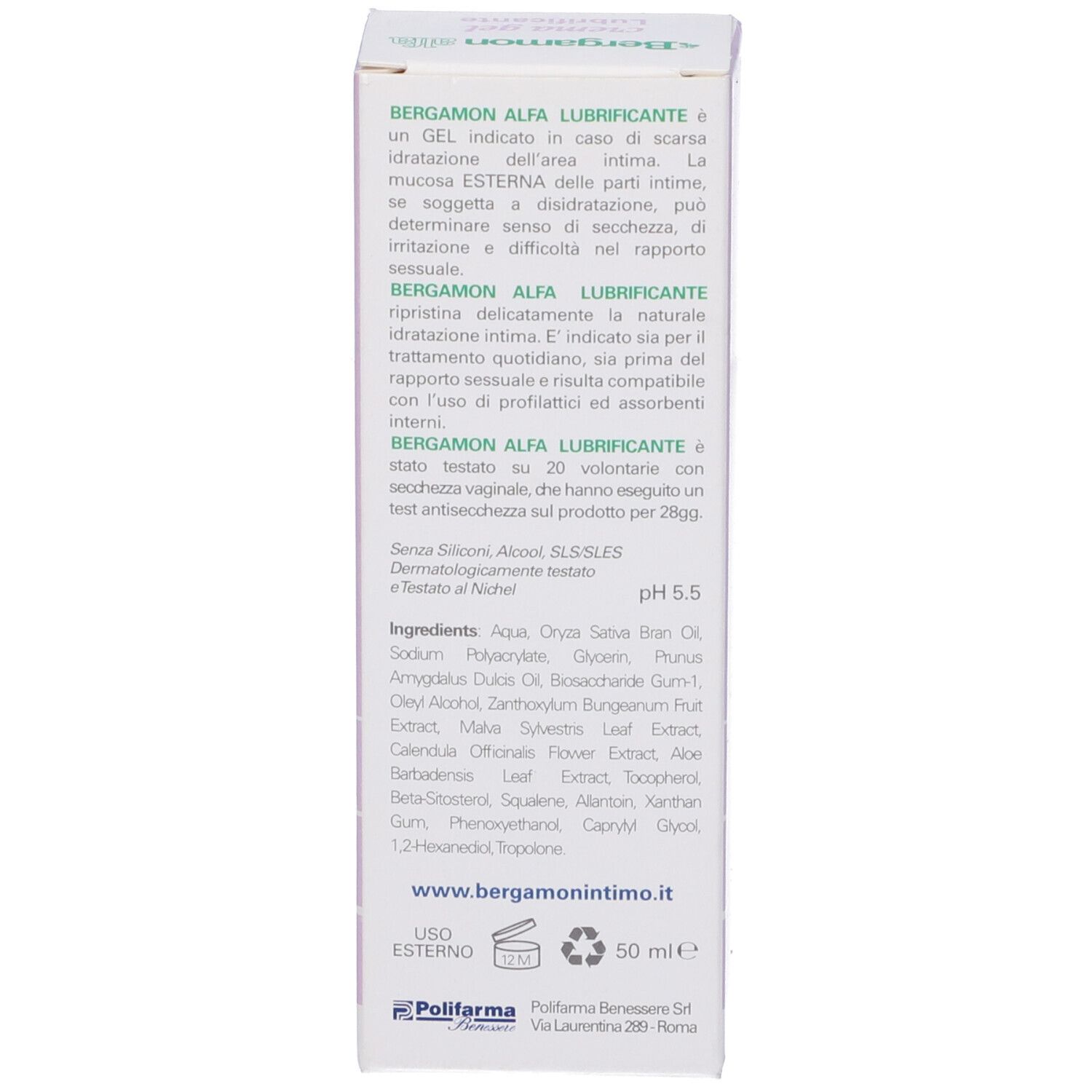 Bergamon Gel Lubrificante 50 Ml