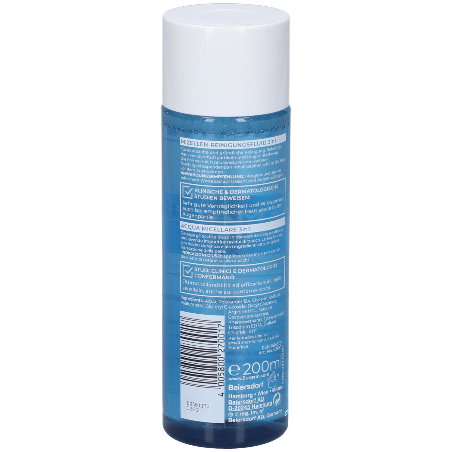 Eucerin DermatoCLEAN [HYALURON] Acqua Micellare 3 in 1 200 ml