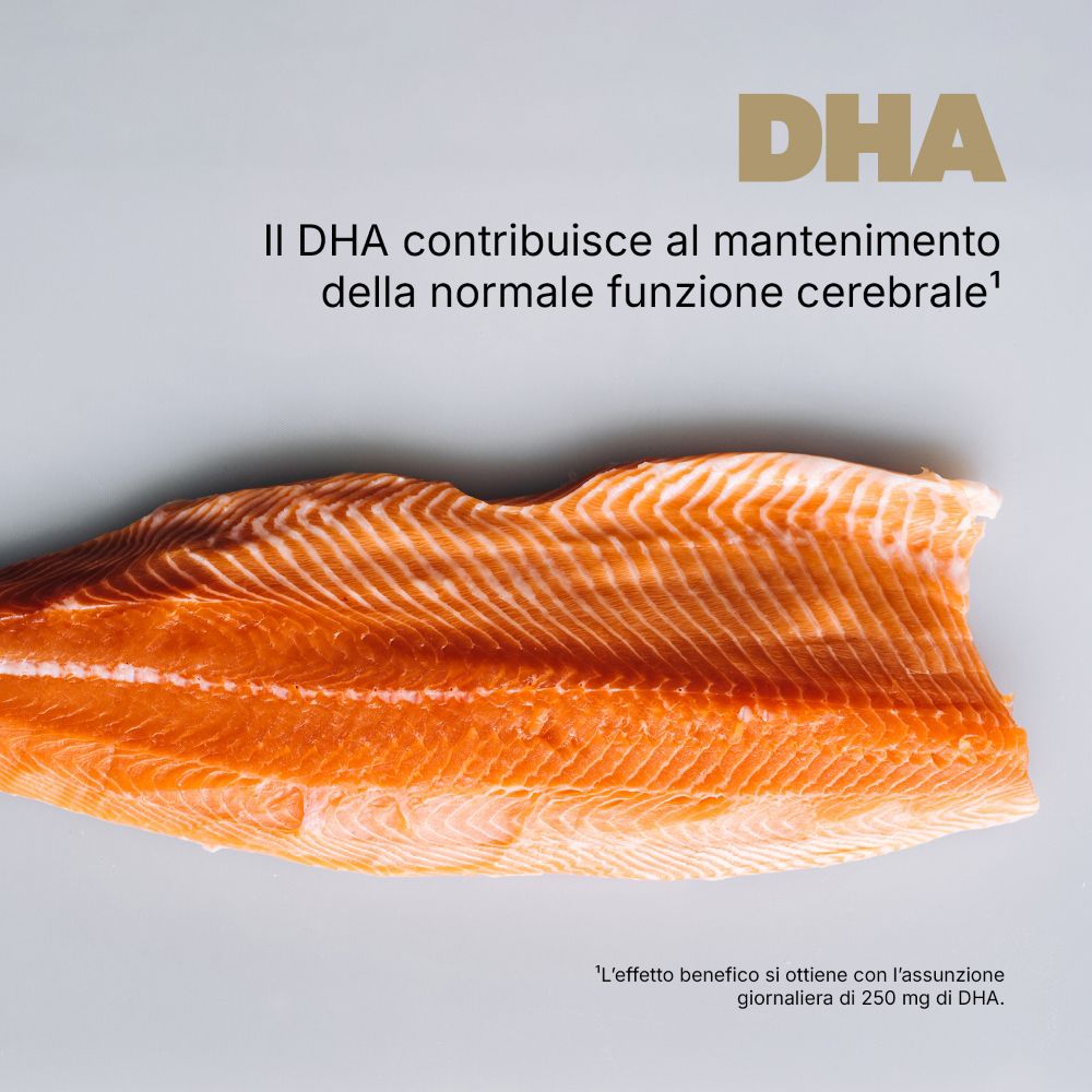 Filetto di salmone, fonte di DHA, per il mantenimento della normale funzione cerebrale.