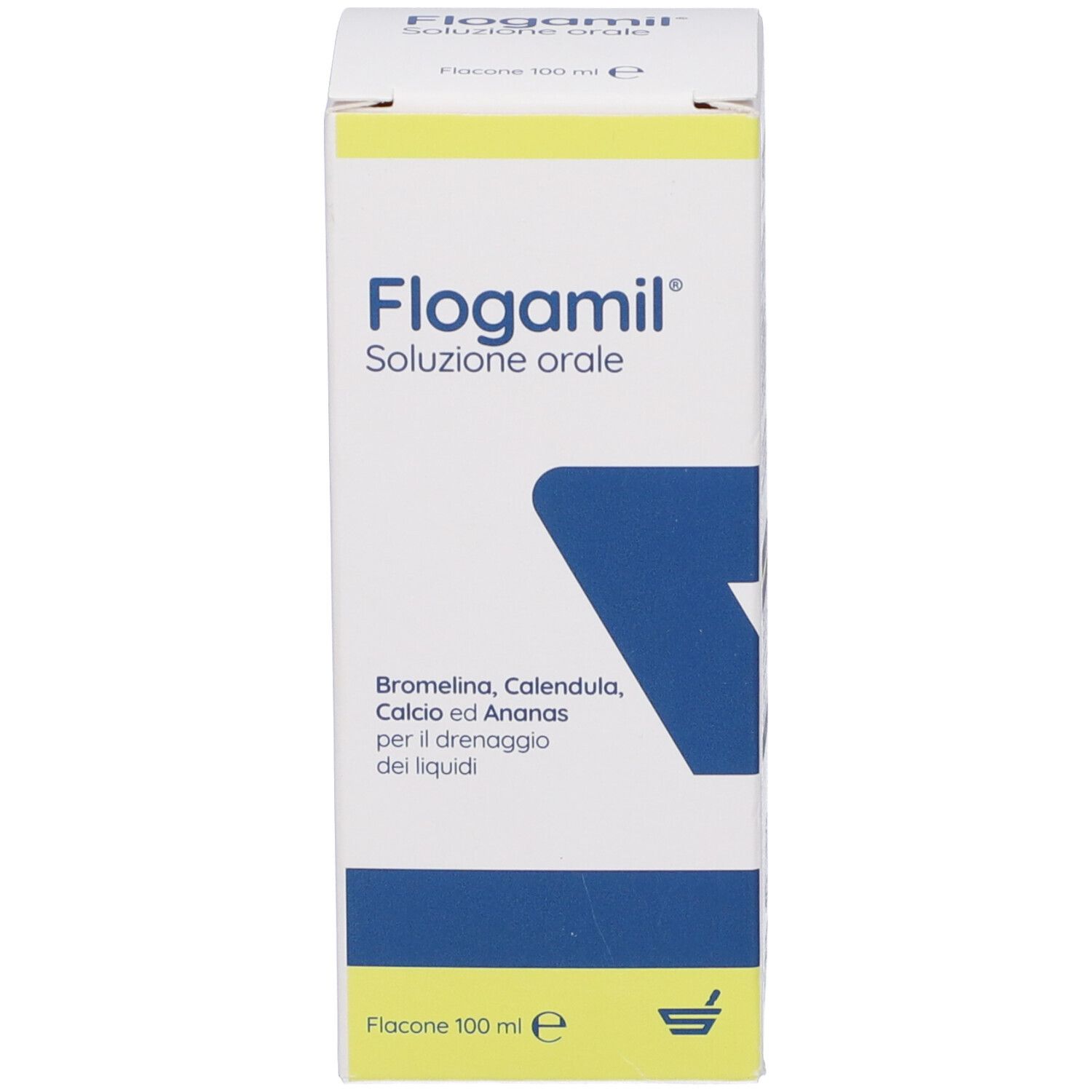 Scatola con scritta: Flogamil Soluzione orale. 100 ml.