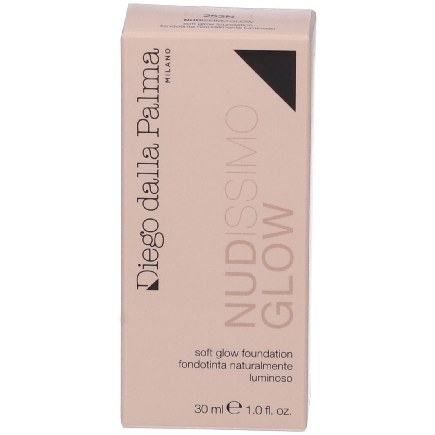 Confezione beige. Scritta: Diego dalla Palma, Nudissimo Glow, 30 ml.