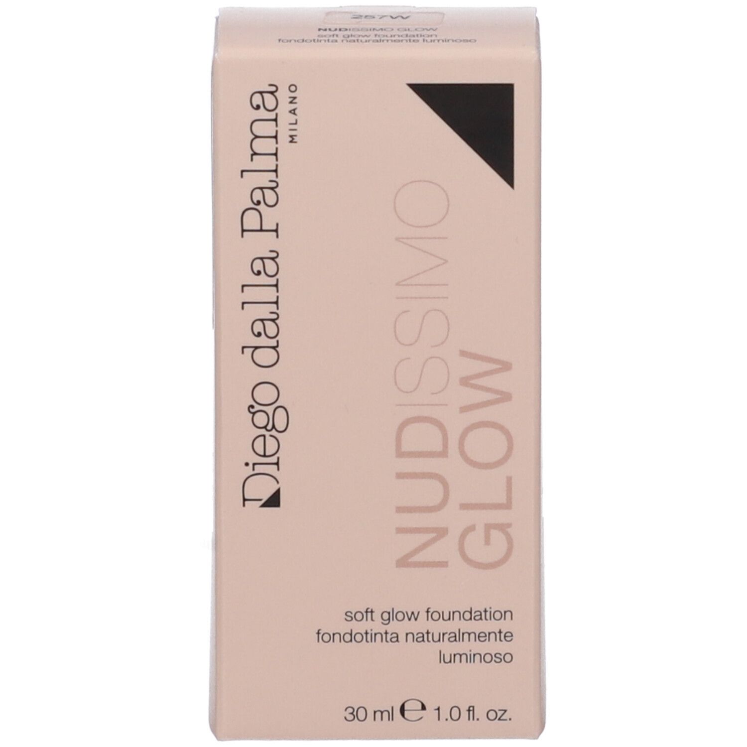 Confezione beige. Scritta Diego dalla Palma, Nudissimo Glow. 30 ml.