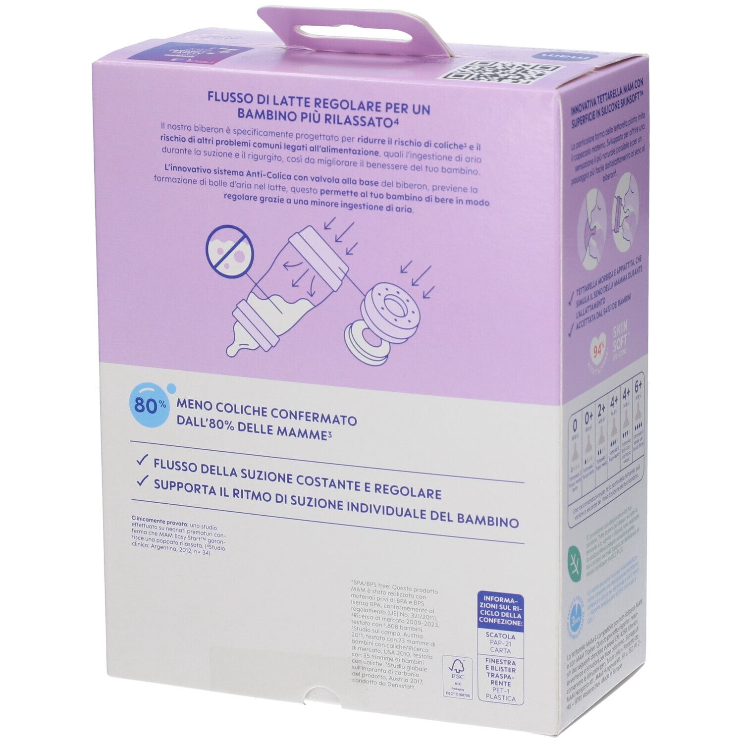 Mam Biberon Easy Start 260 Ml 2+ Tettarella 2 Maschio 2 Pezzi