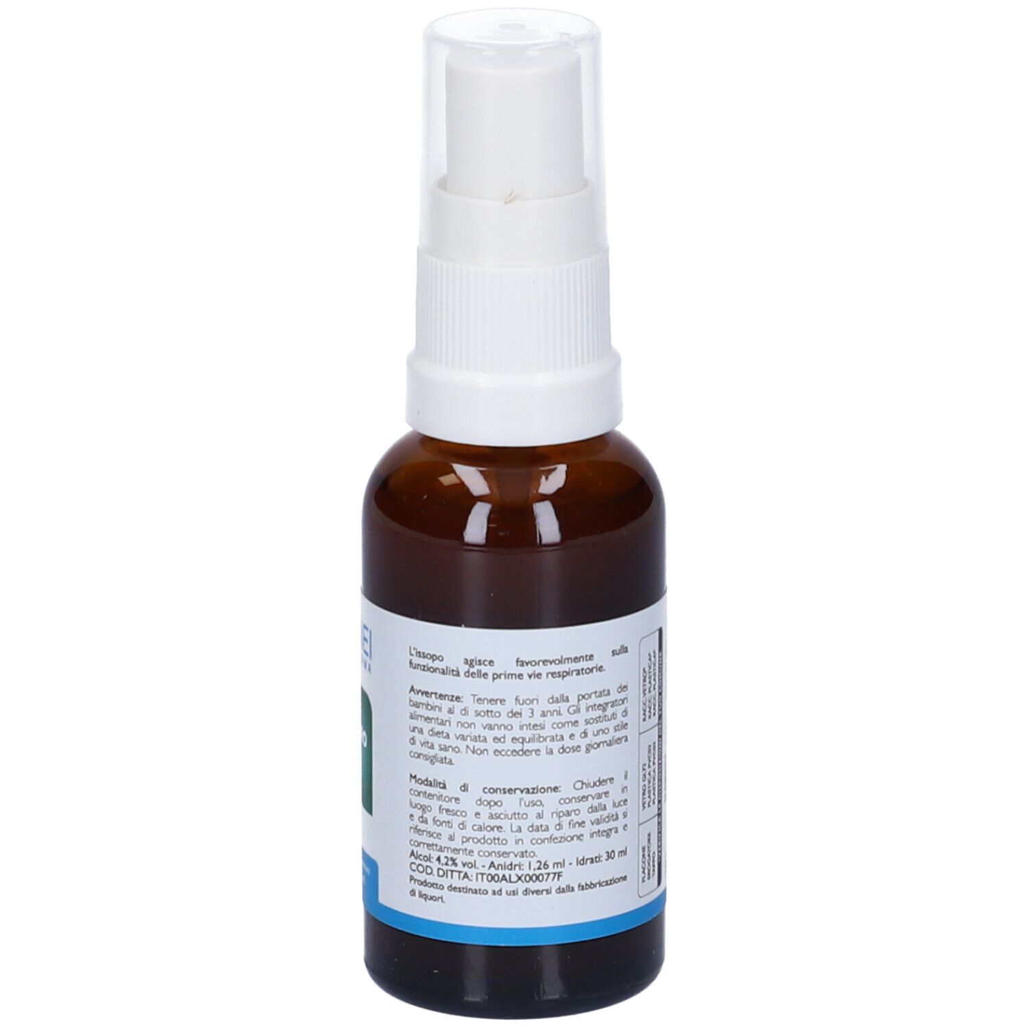 Flacone spray marrone con erogatore bianco. Scritta: ISSOPRO spray. Marchio: PNEI Pharma. Informazioni sul retro.